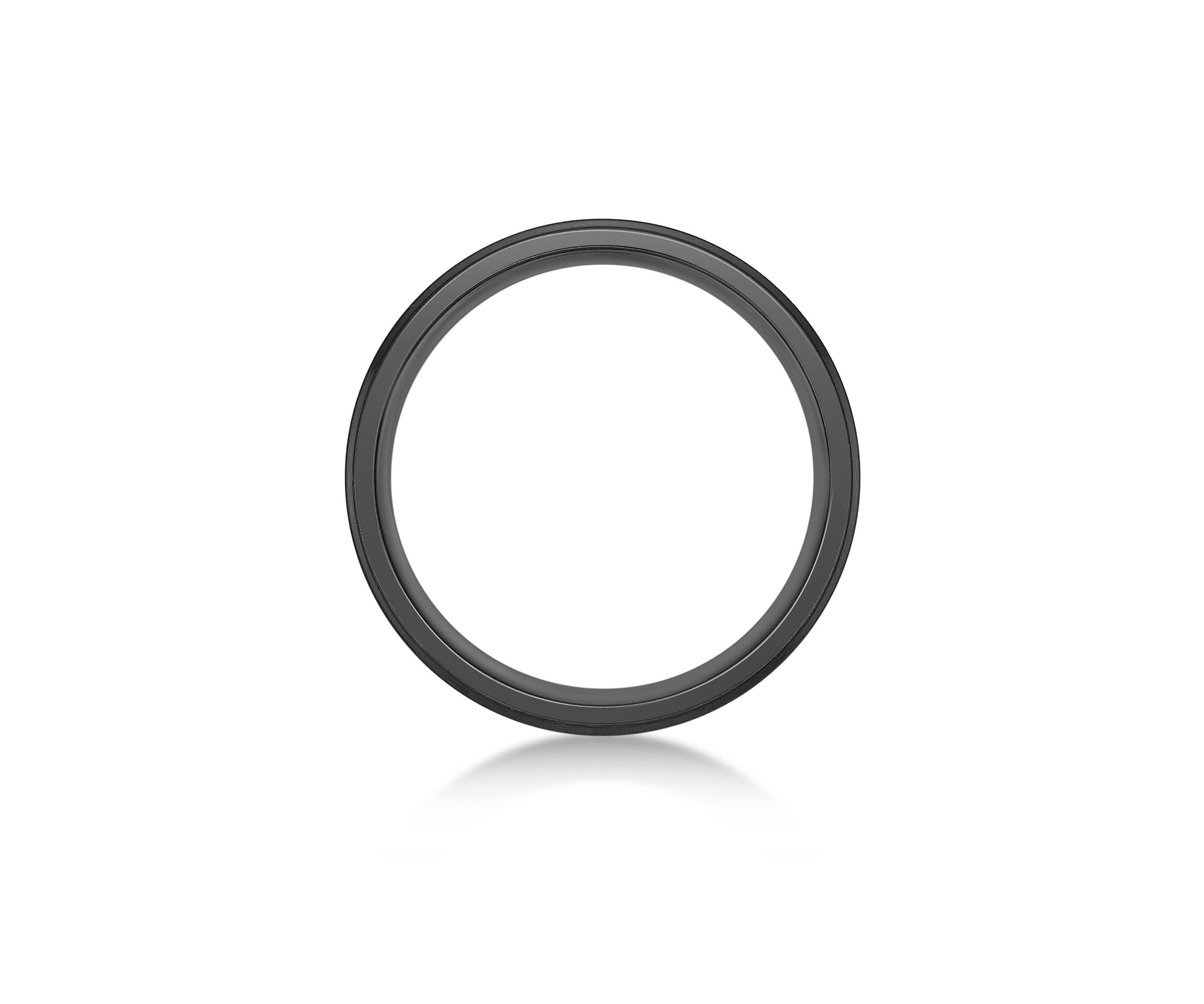 Black Zirconium Flat Edge Ring - 8MM