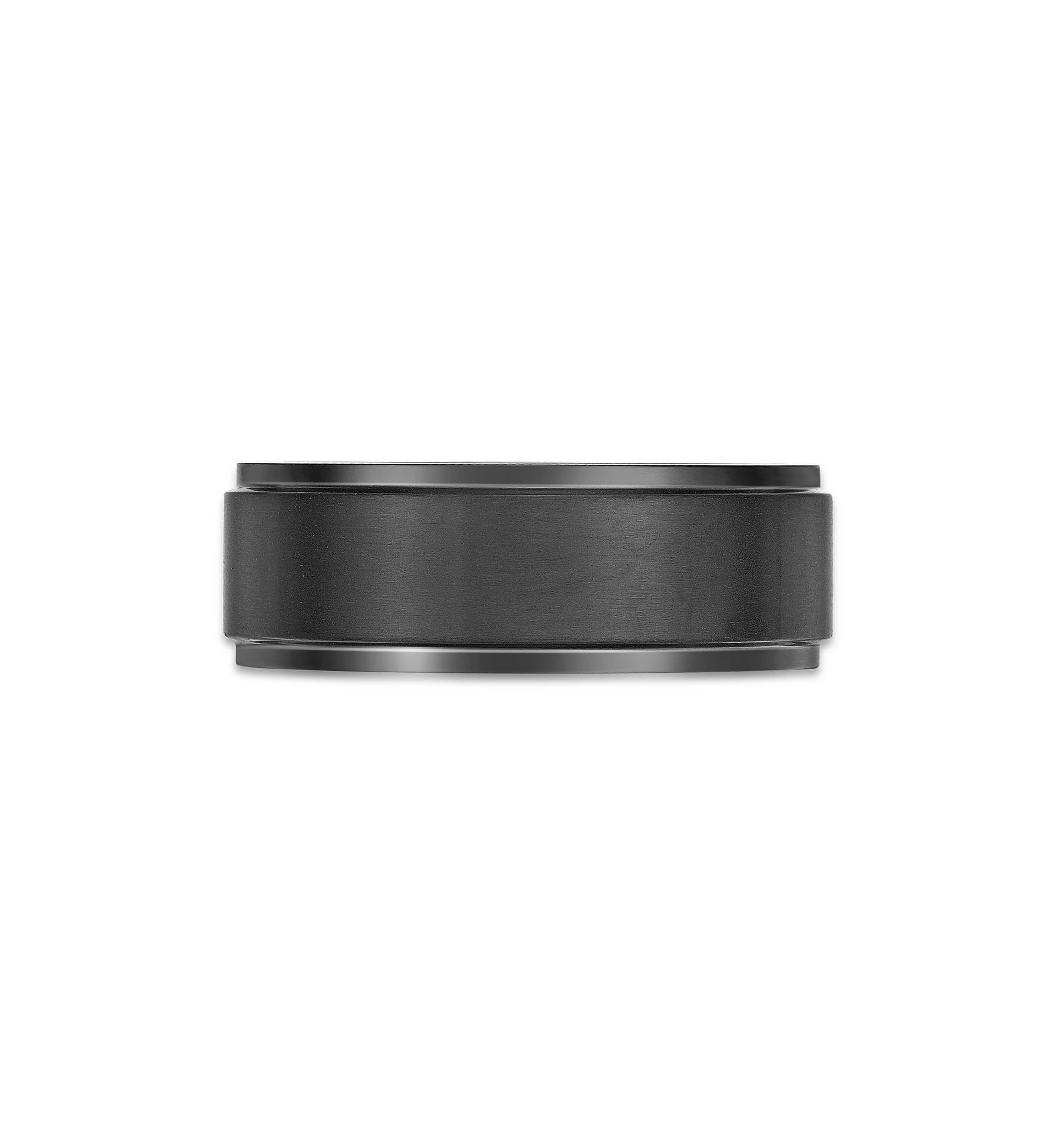 Black Zirconium Flat Edge Ring - 8MM