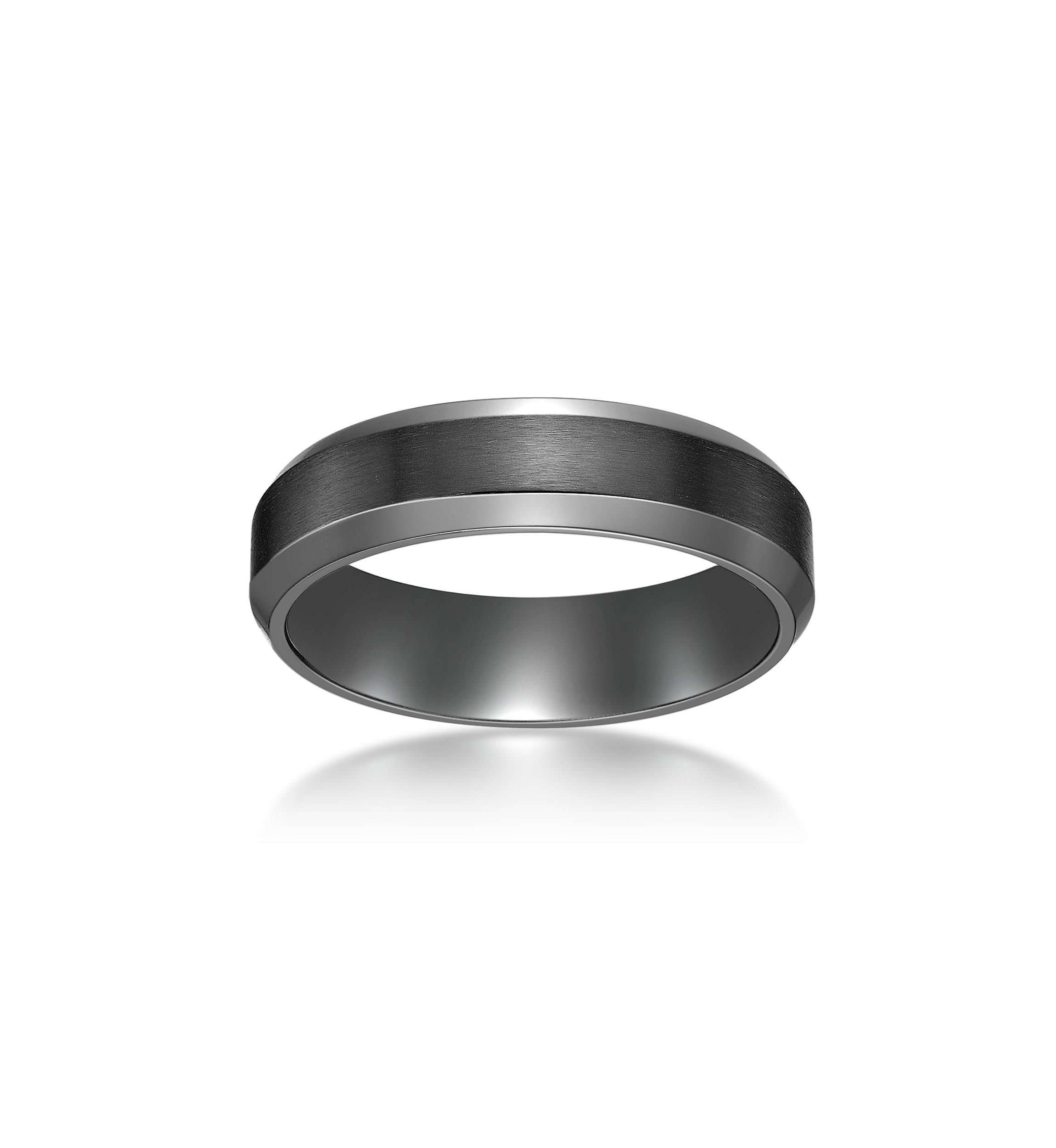 Black Zirconium Beveled Edge Ring - 6 MM