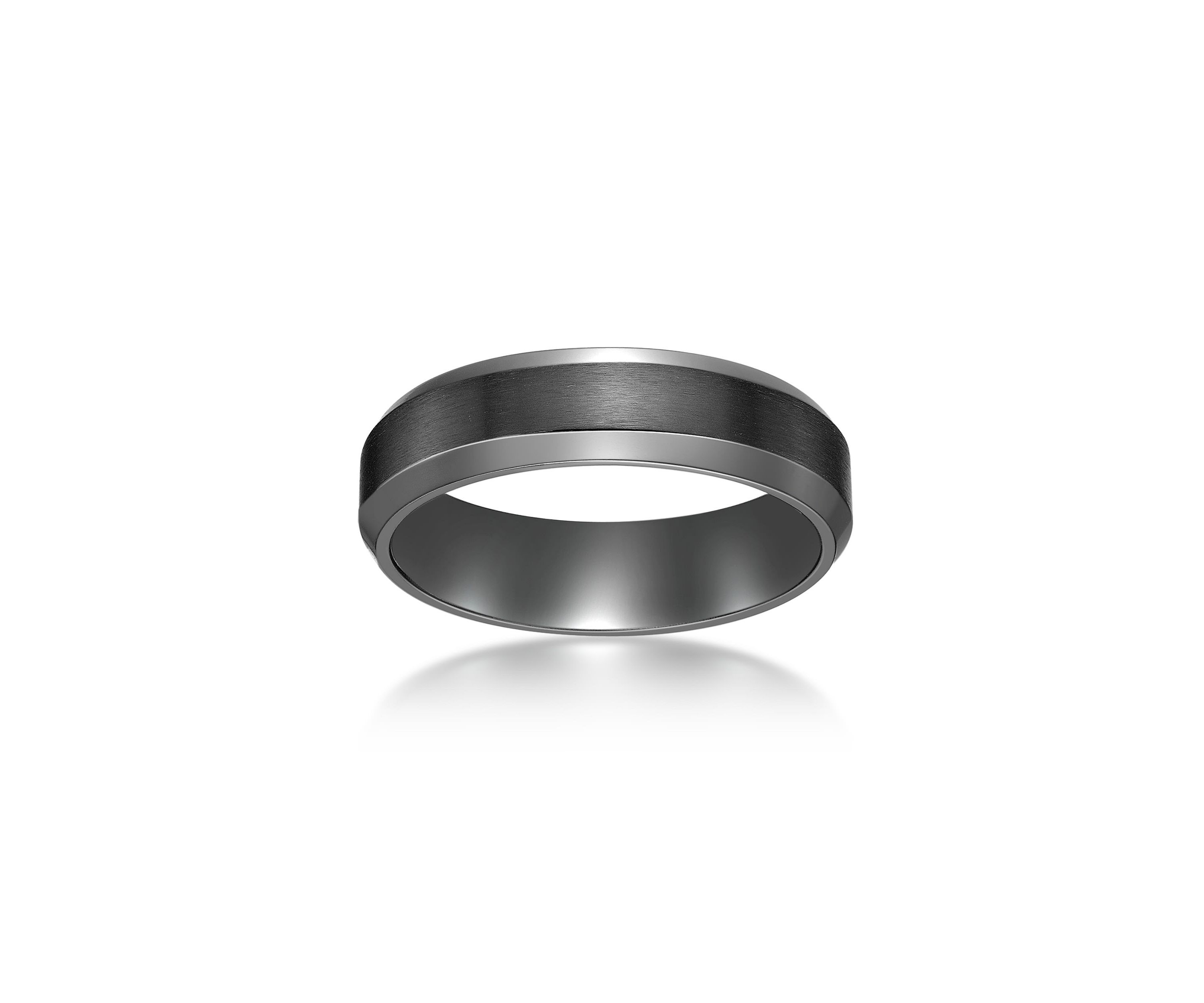 Black Zirconium Beveled Edge Ring - 6 MM