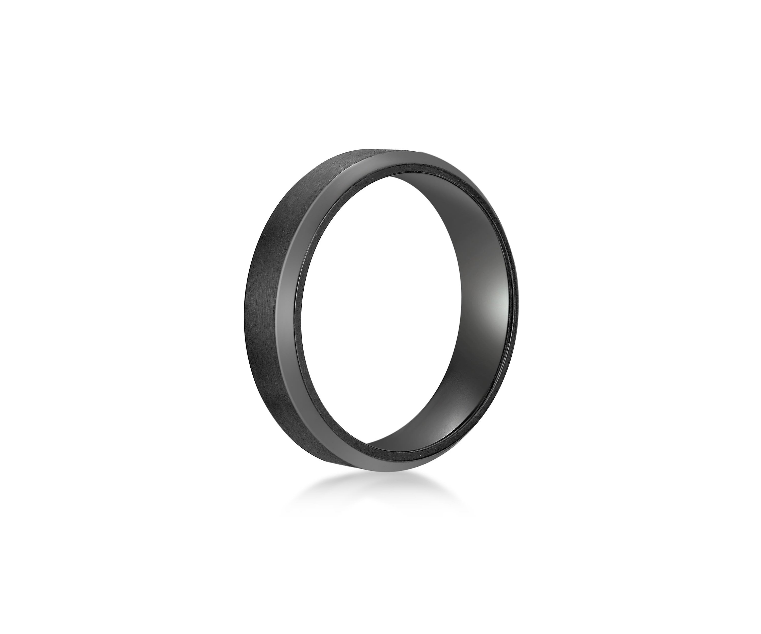 Black Zirconium Beveled Edge Ring - 6 MM