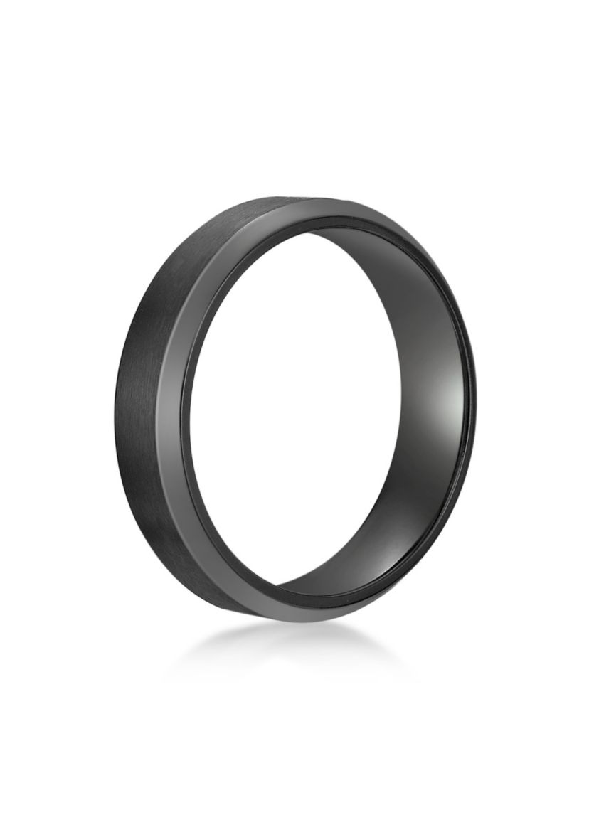 Black Zirconium Beveled Edge Ring - 6 MM