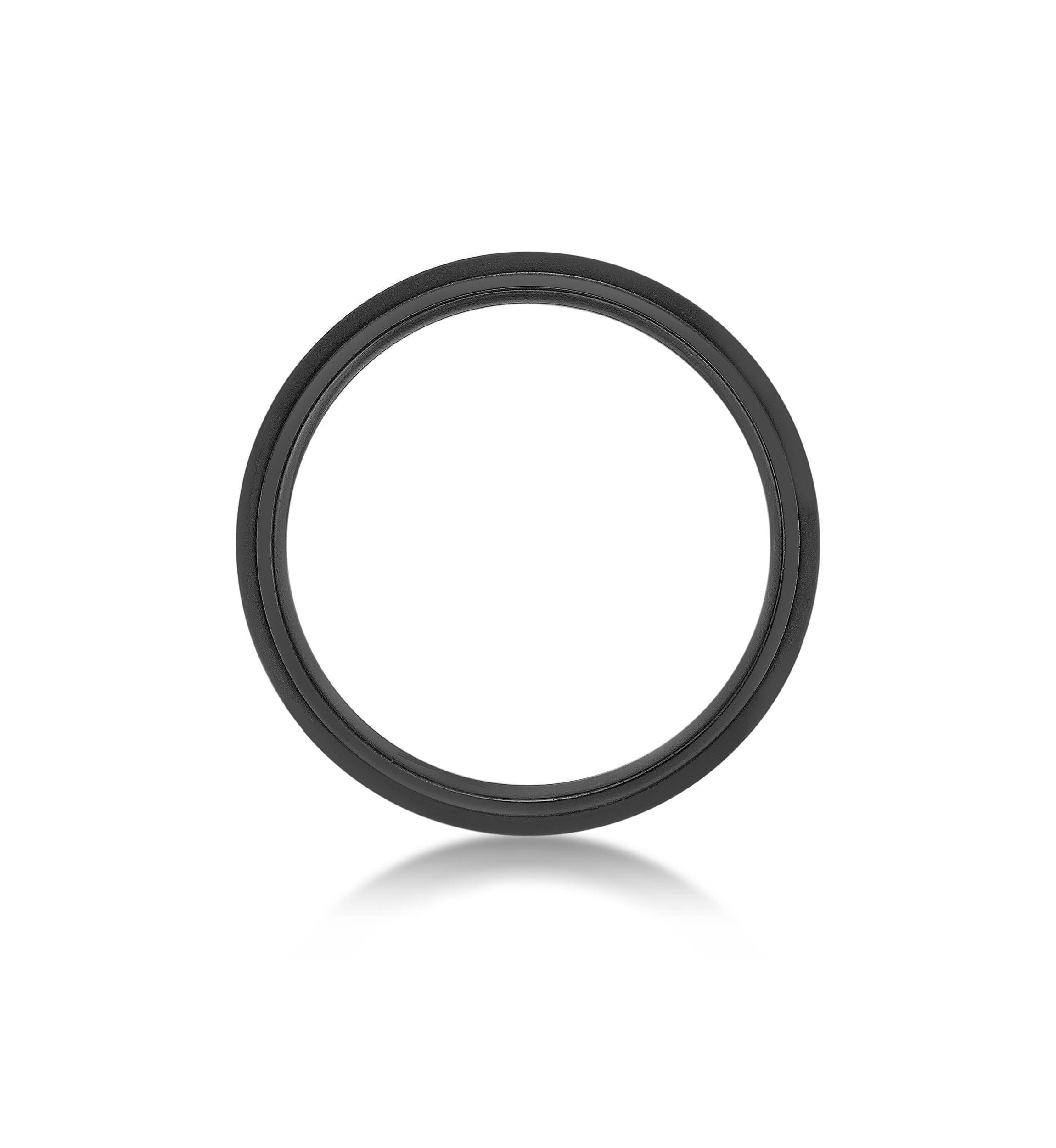 Black Zirconium Beveled Edge Ring - 6 MM