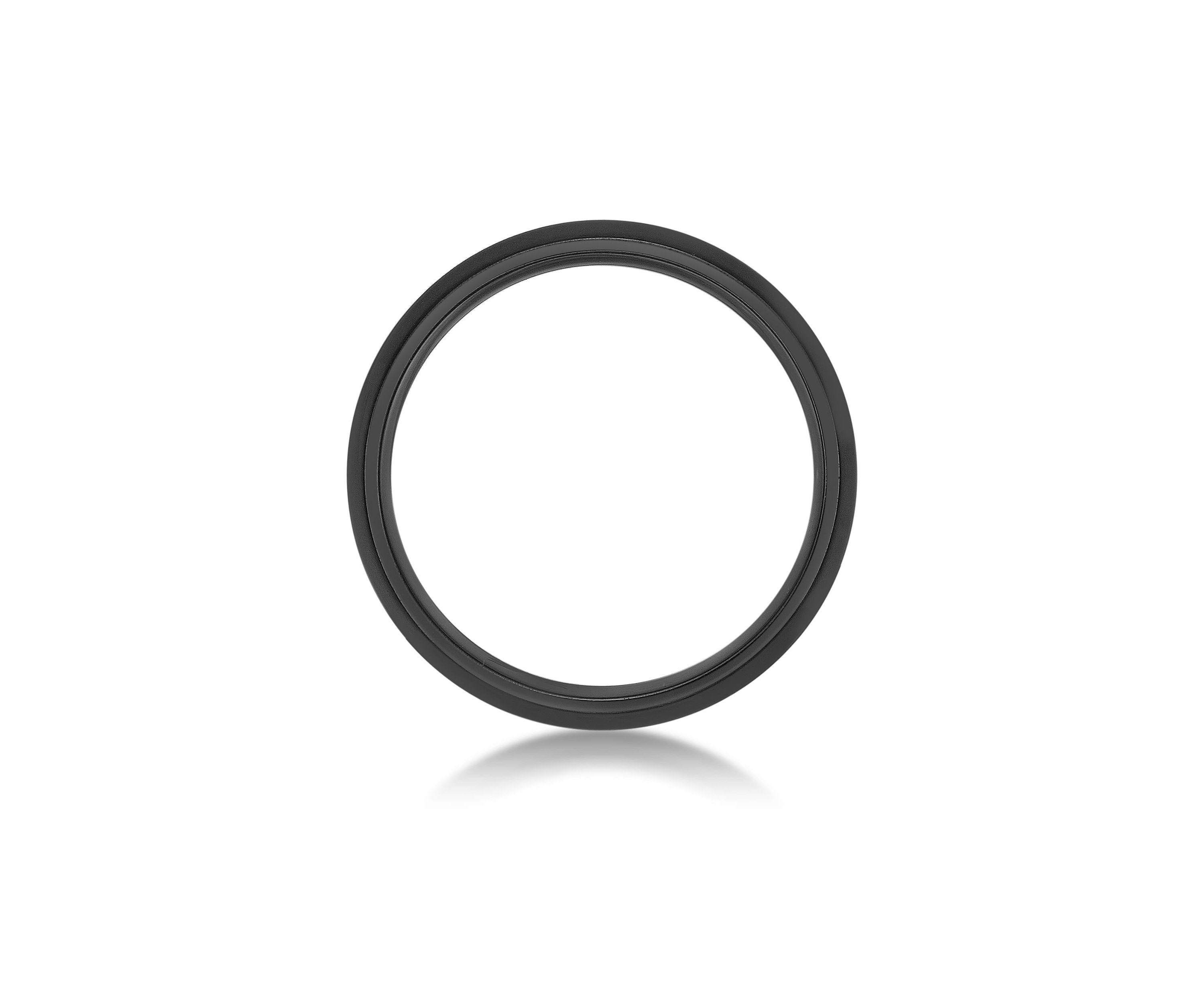 Black Zirconium Beveled Edge Ring - 6 MM