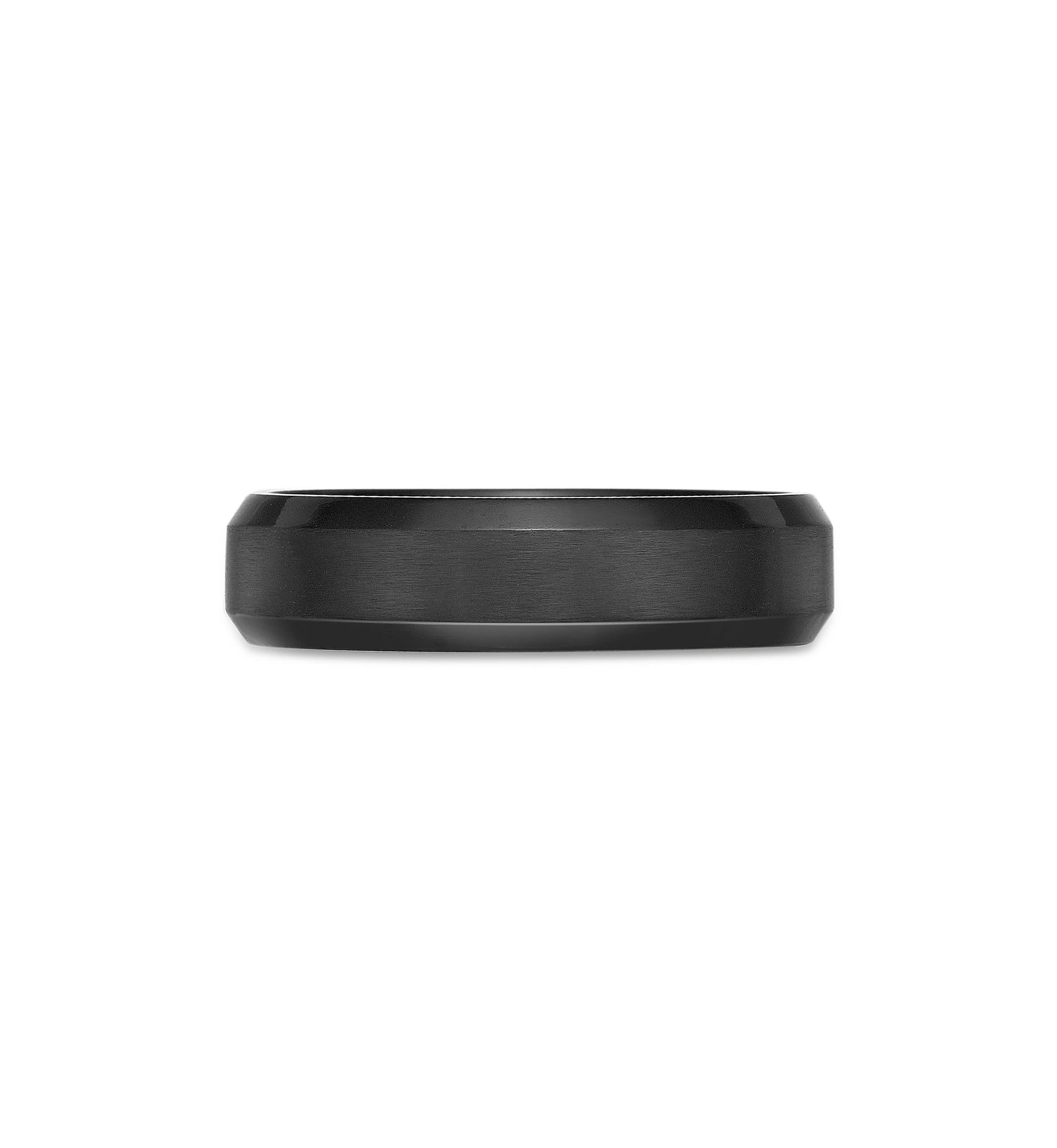 Black Zirconium Beveled Edge Ring - 6 MM