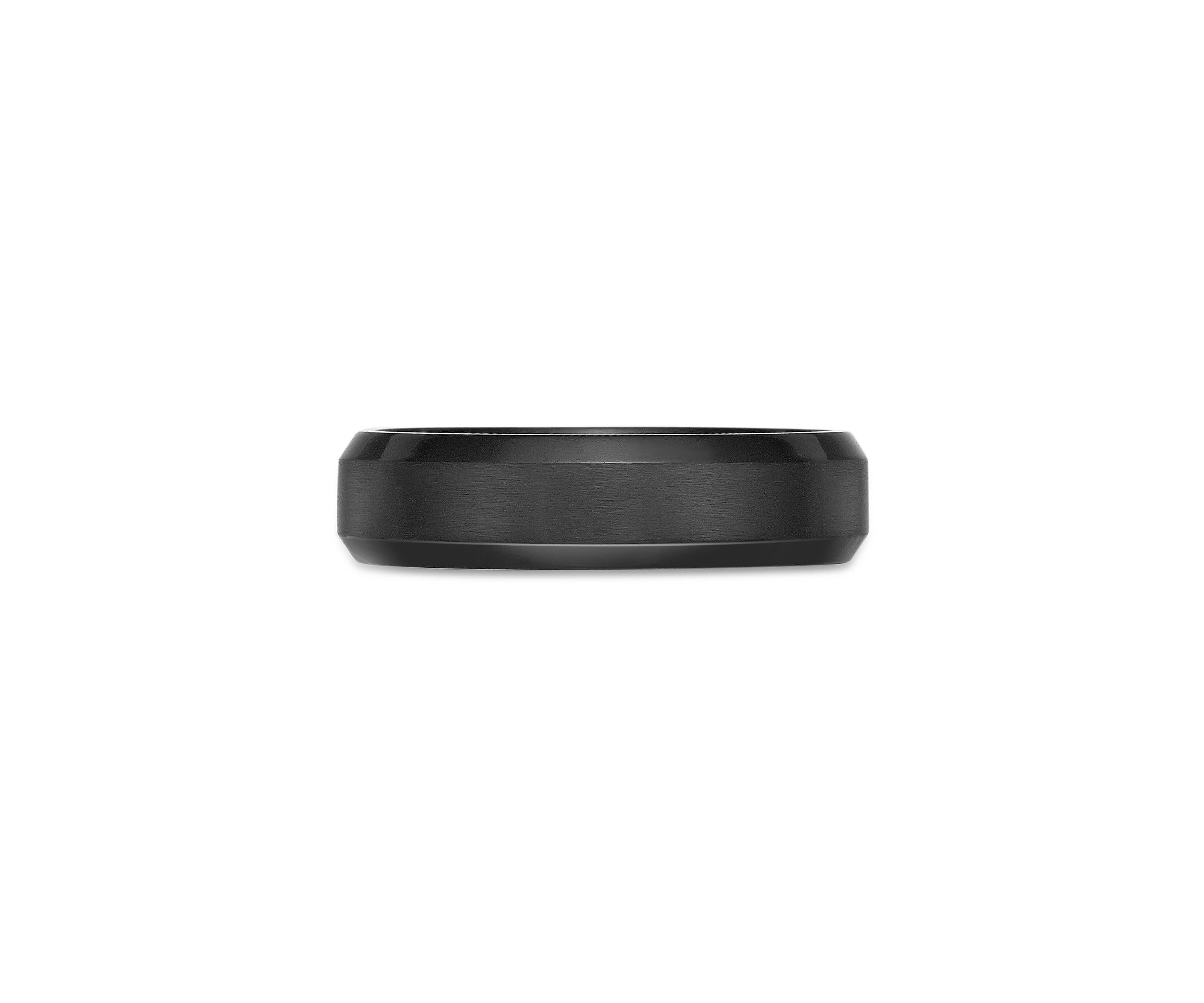 Black Zirconium Beveled Edge Ring - 6 MM