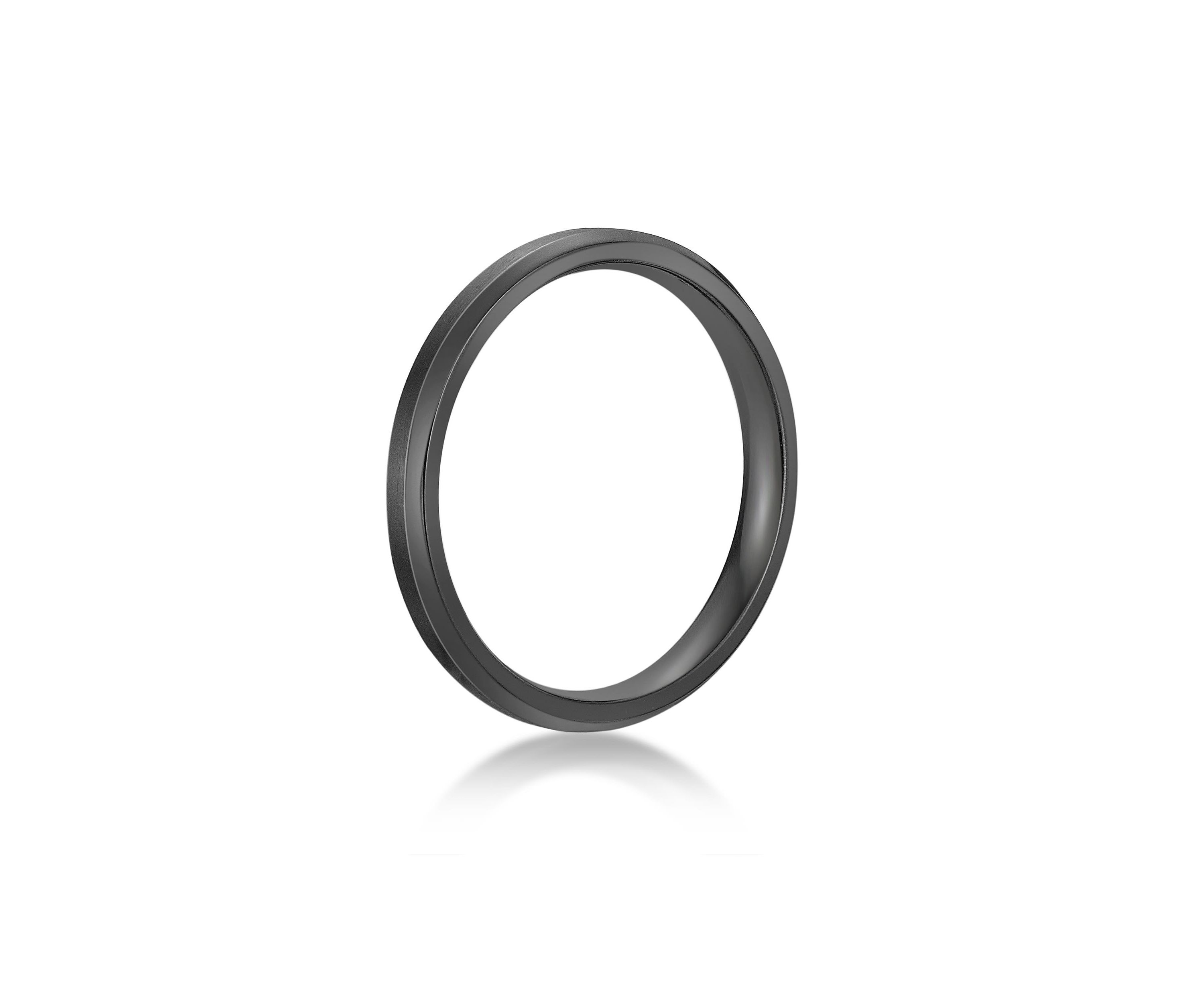 Black Zirconium Beveled Edge Ring - 3MM