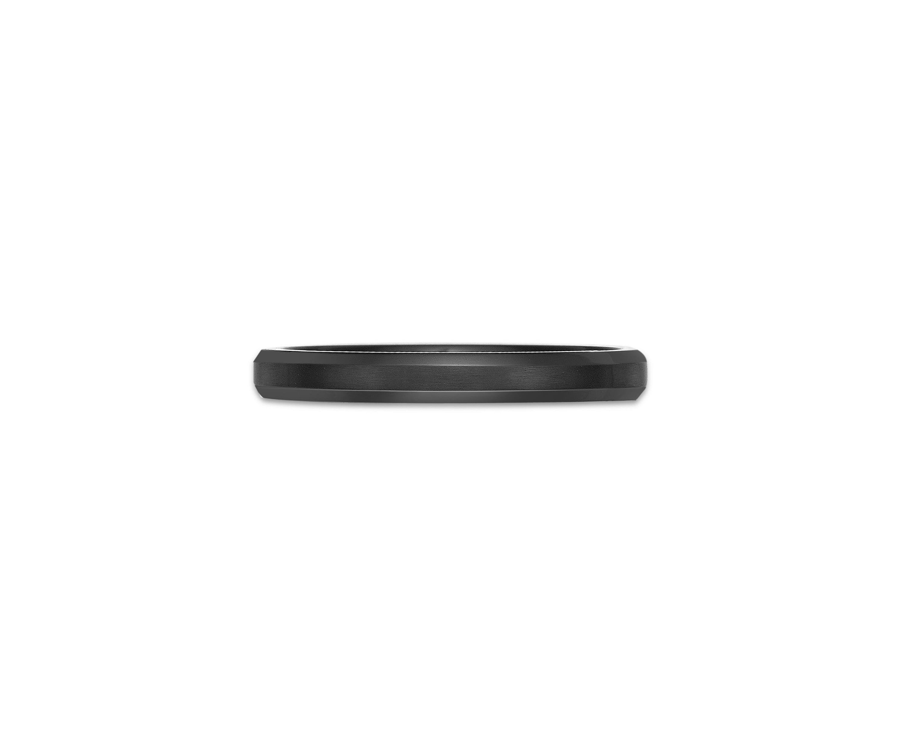 Black Zirconium Beveled Edge Ring - 3MM