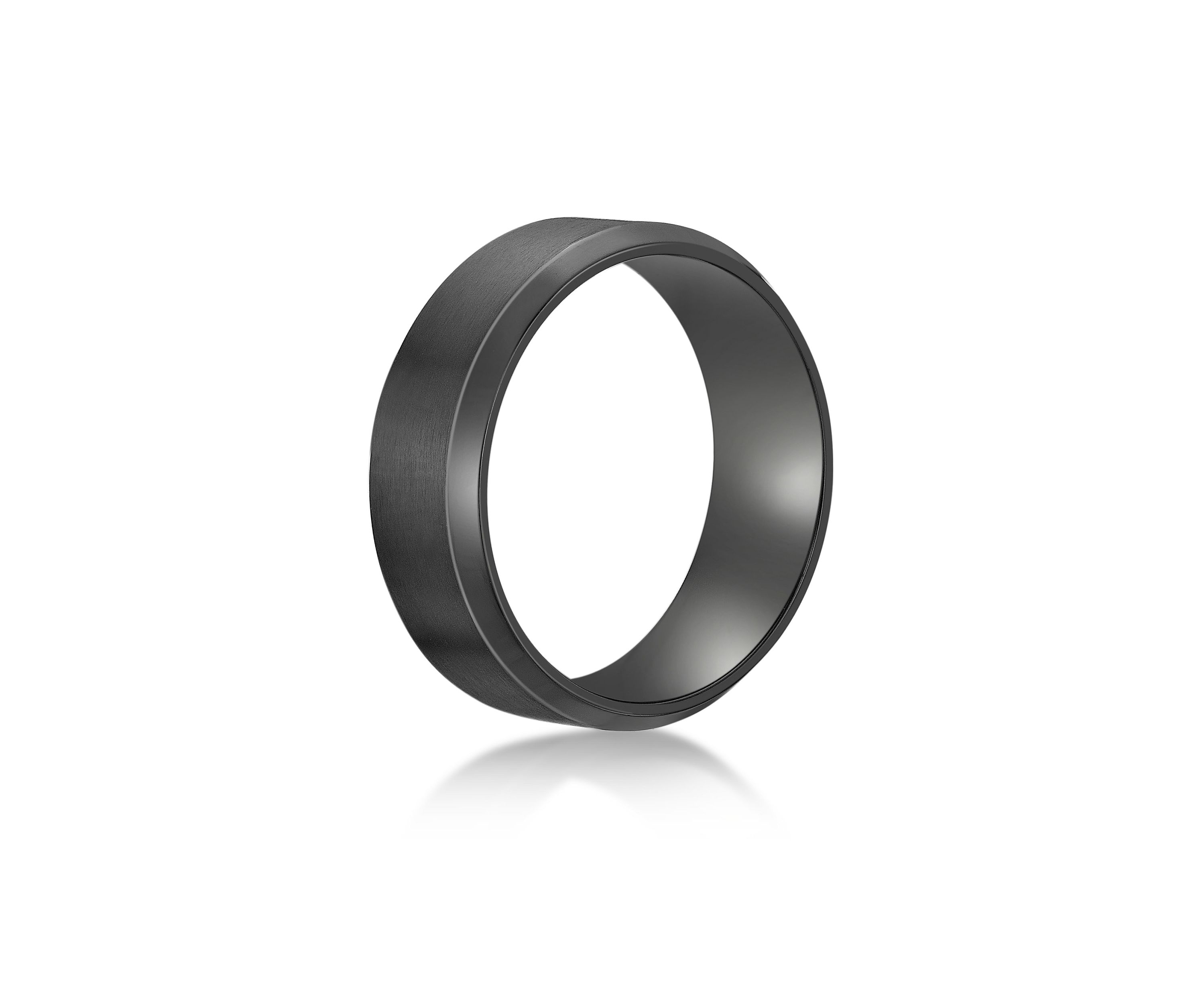Black Zirconium Beveled Edge Ring - 8MM