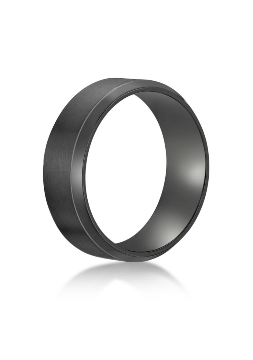 Black Zirconium Beveled Edge Ring - 8MM