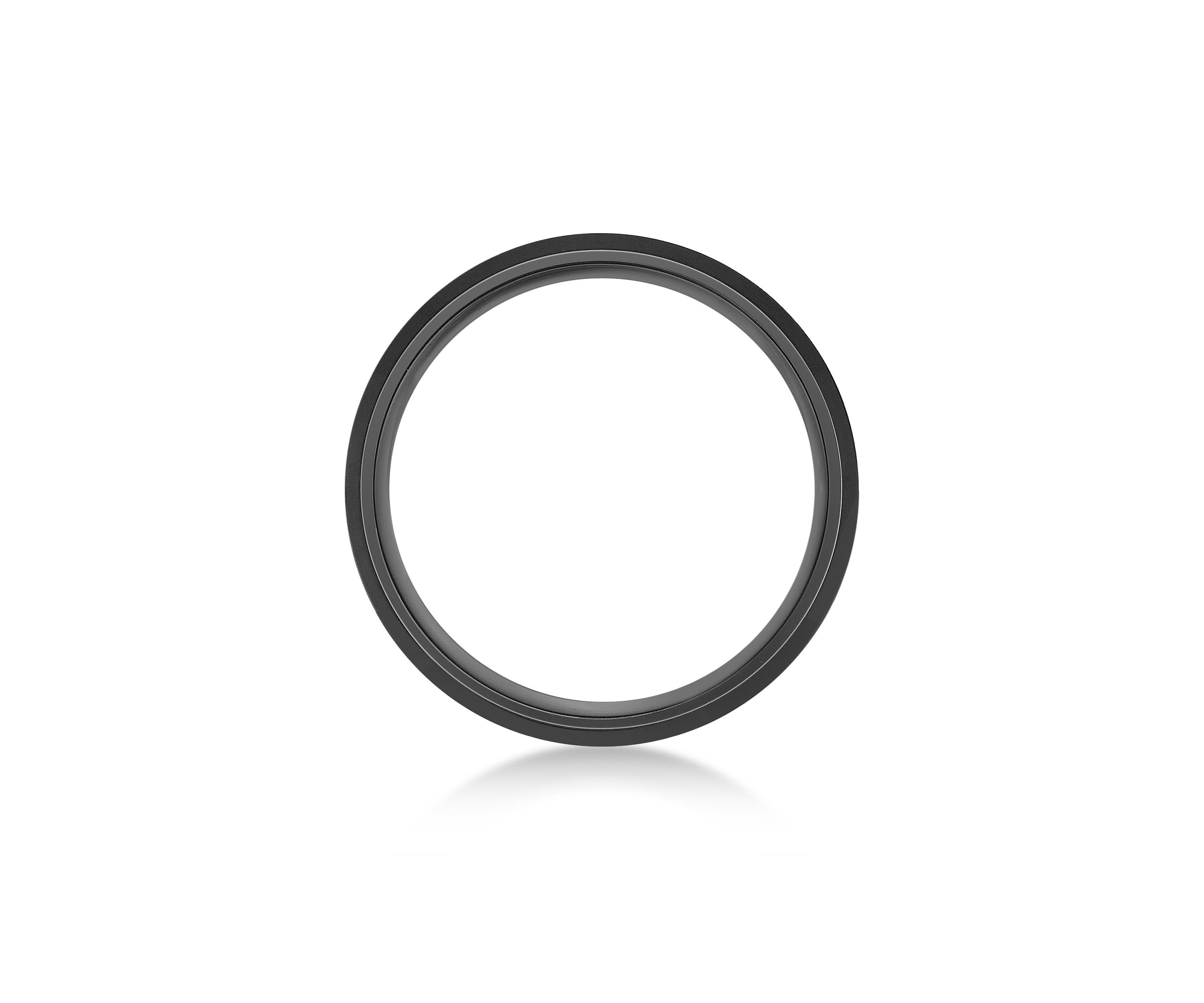 Black Zirconium Beveled Edge Ring - 8MM