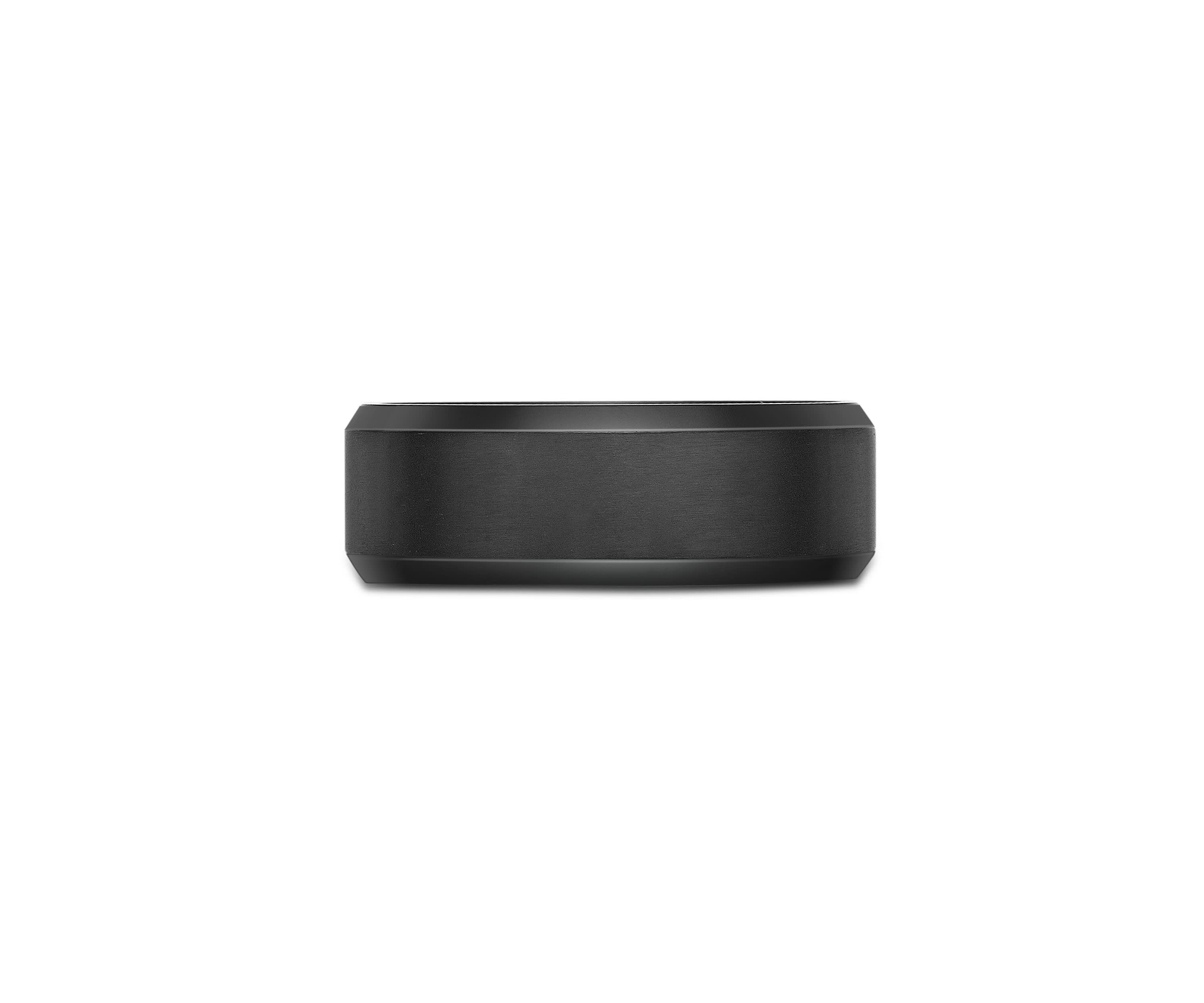 Black Zirconium Beveled Edge Ring - 8MM
