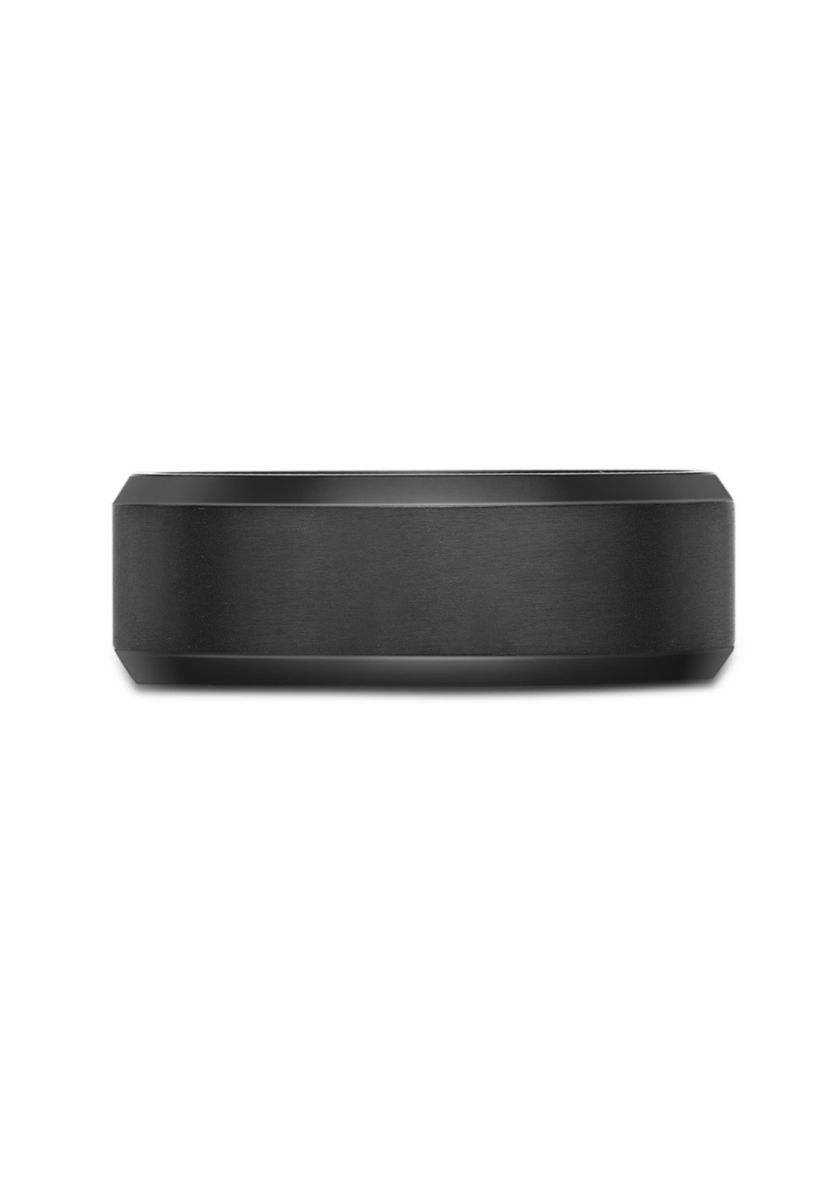 Black Zirconium Beveled Edge Ring - 8MM