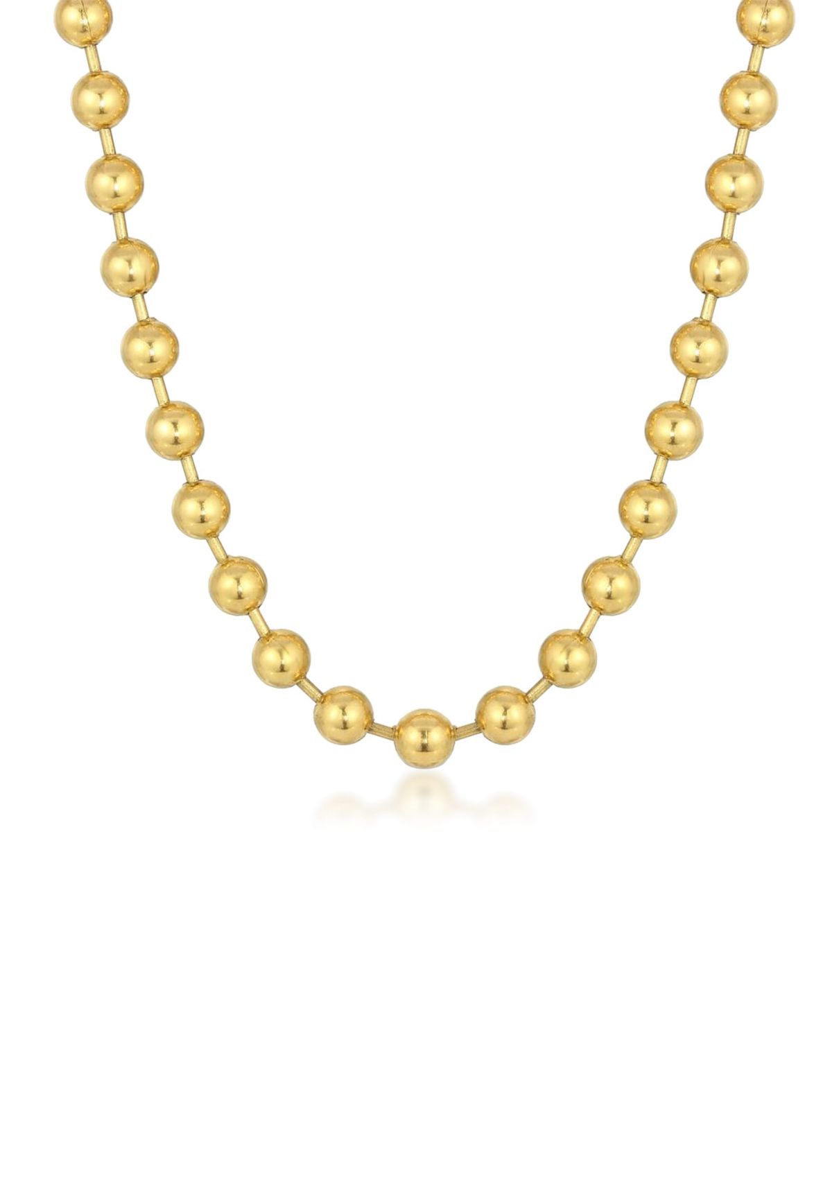 Stainless Steel 10MM Bead Chain Necklace with Goldtone IP