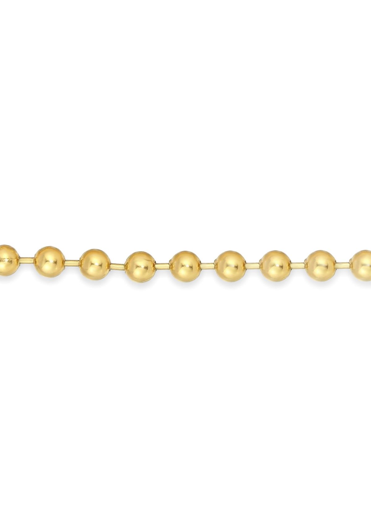 Stainless Steel 10MM Bead Chain Necklace with Goldtone IP