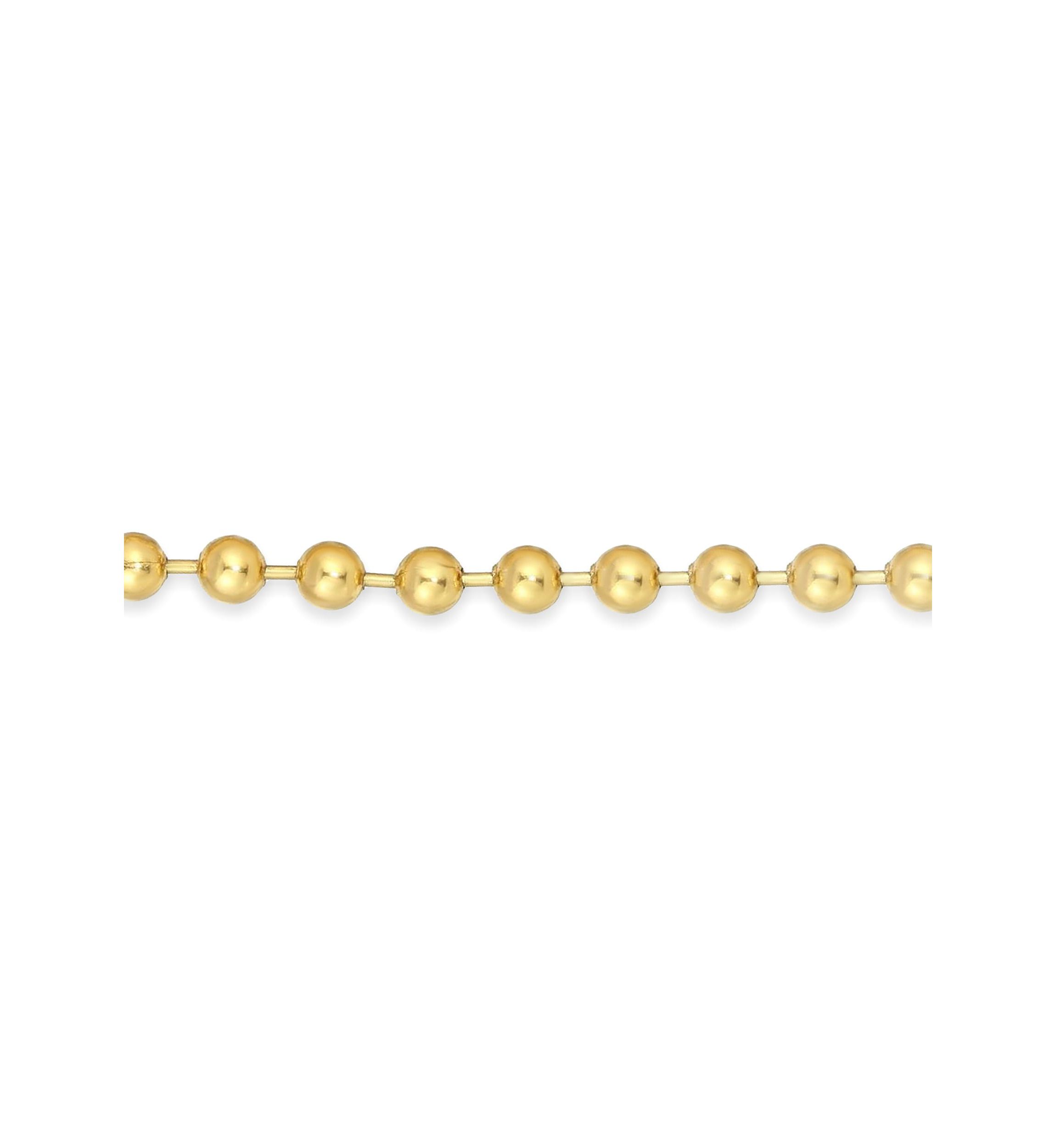 Stainless Steel 10MM Bead Chain Necklace with Goldtone IP