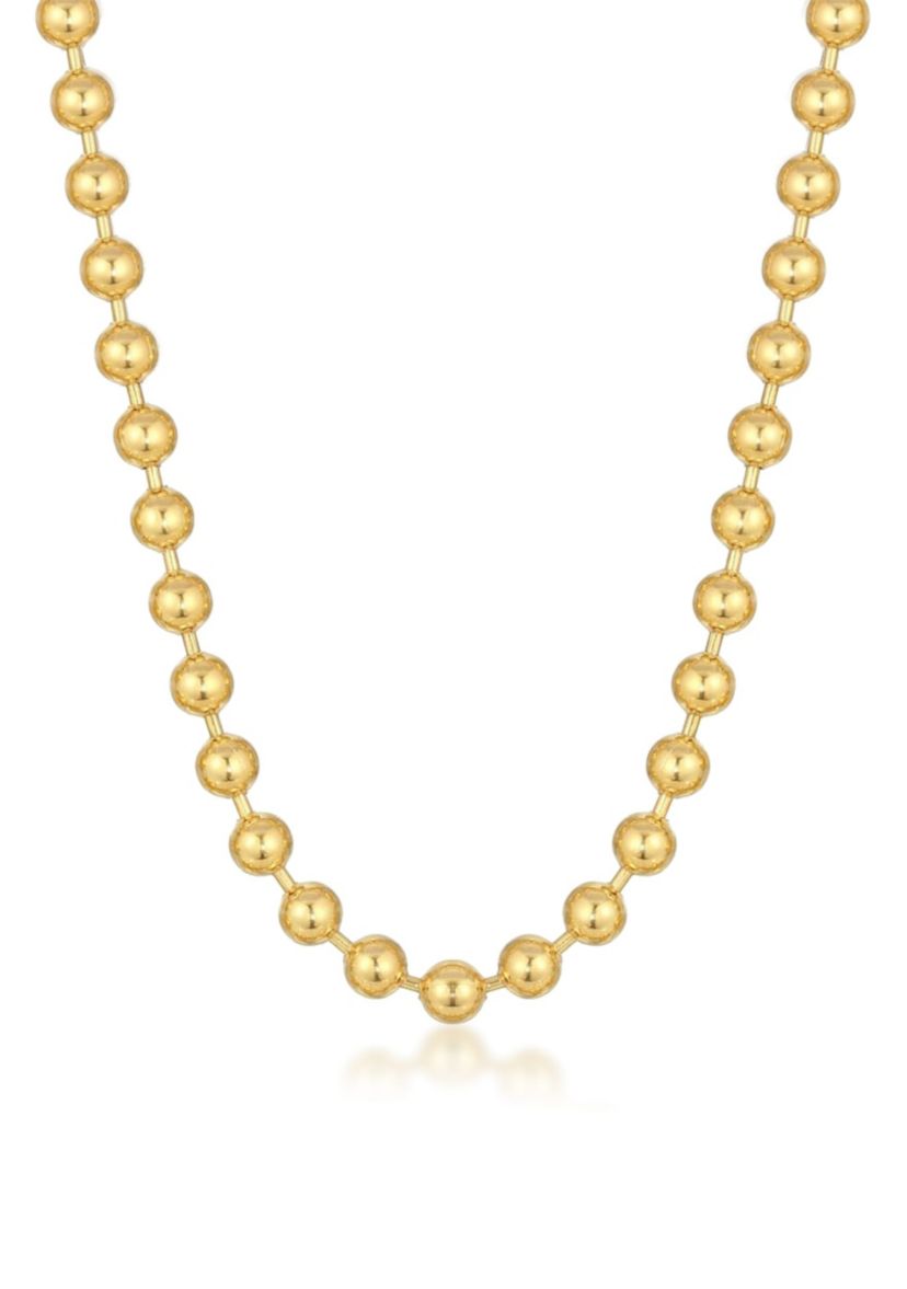 Stainless Steel 8MM Bead Chain Necklace with Goldtone IP