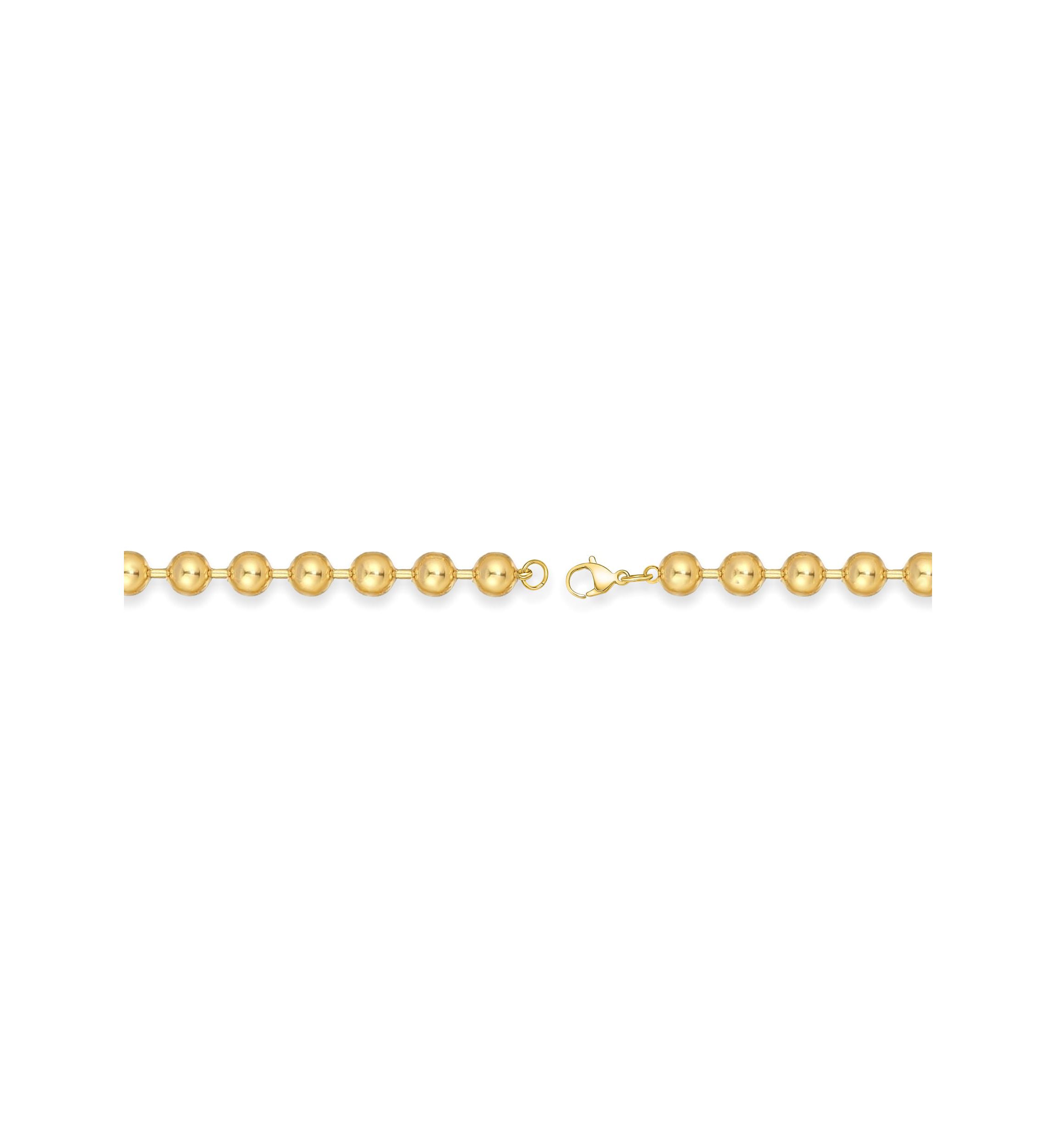 Stainless Steel 8MM Bead Chain Necklace with Goldtone IP