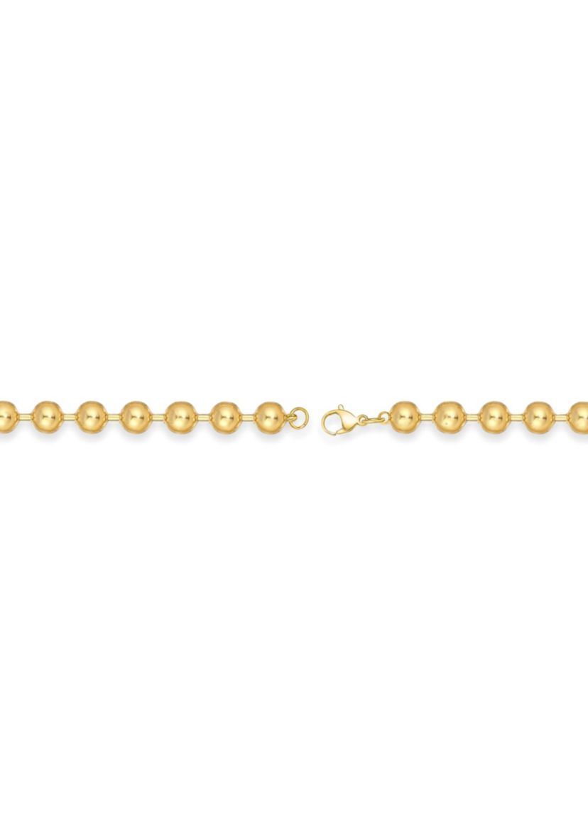 Stainless Steel 8MM Bead Chain Necklace with Goldtone IP