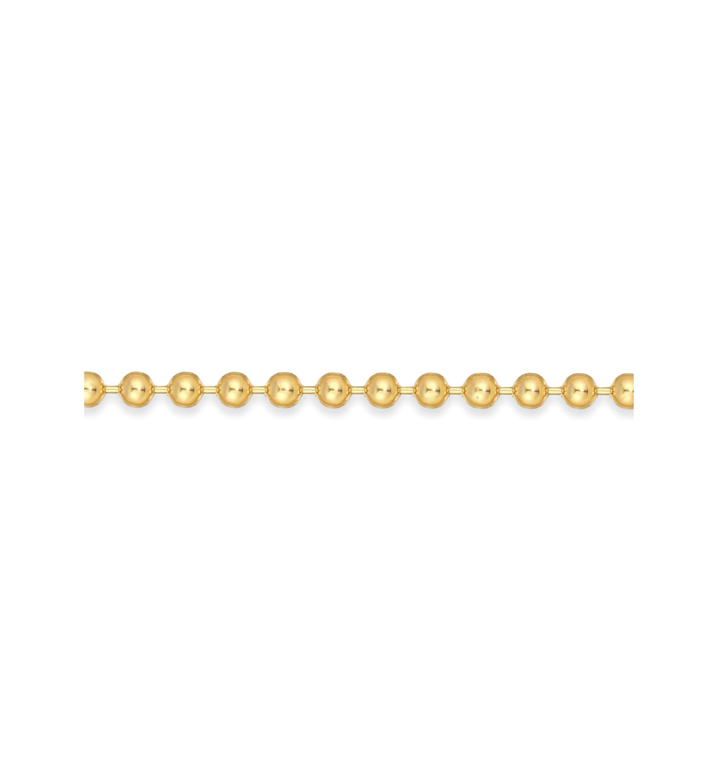 Stainless Steel 8MM Bead Chain Necklace with Goldtone IP
