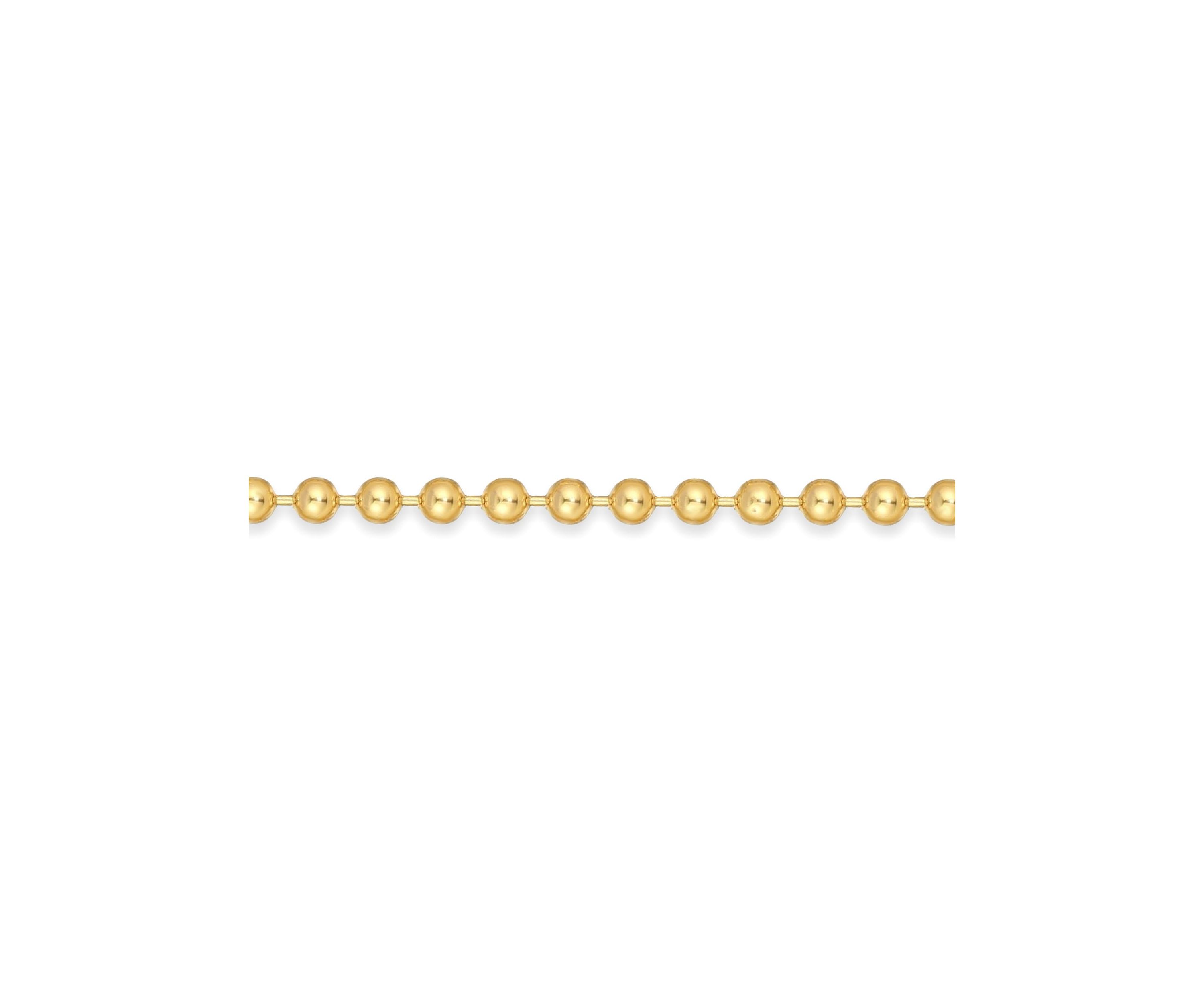 Stainless Steel 8MM Bead Chain Necklace with Goldtone IP