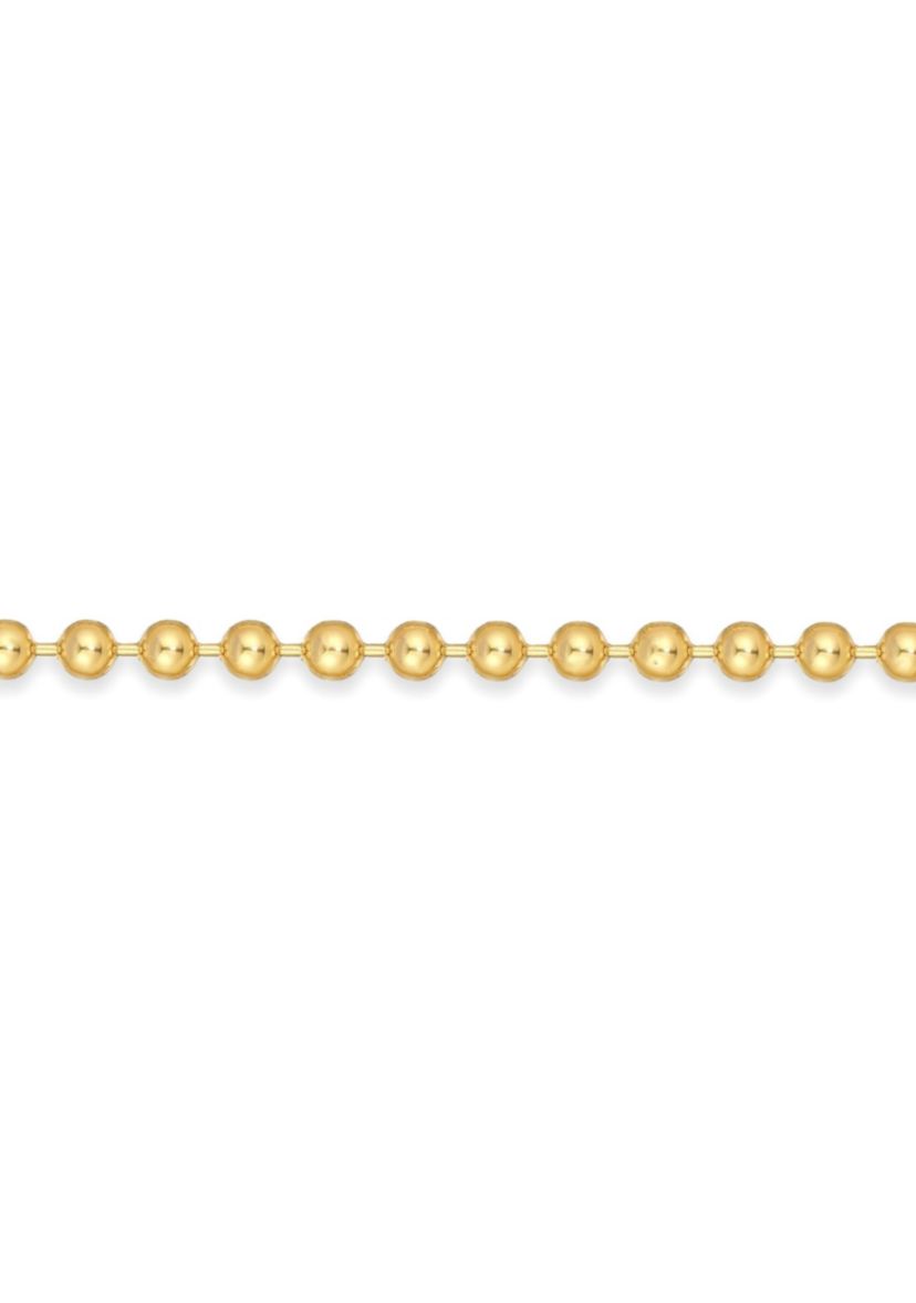 Stainless Steel 8MM Bead Chain Necklace with Goldtone IP