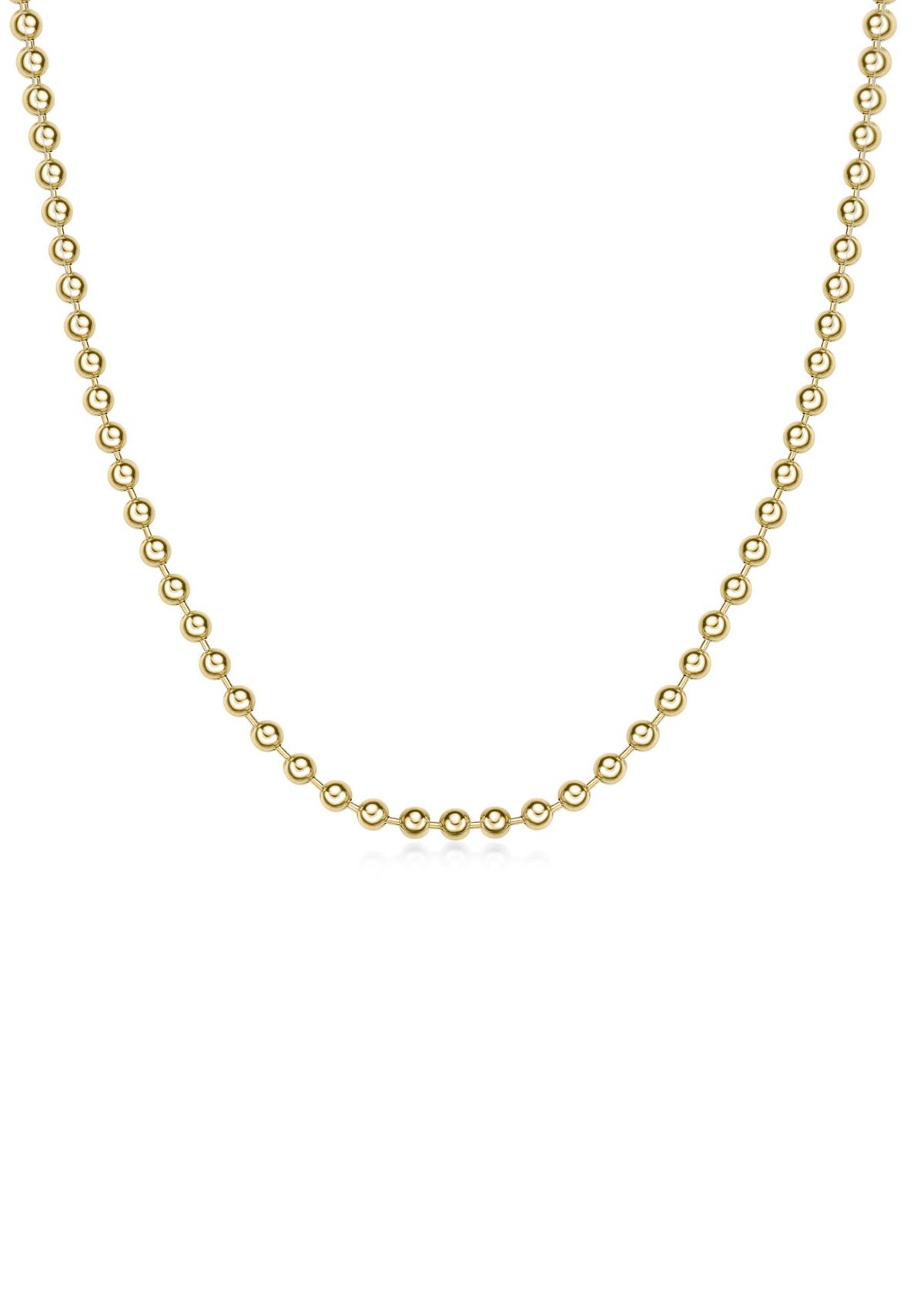 Stainless Steel 6MM Bead Chain Necklace with Goldtone IP