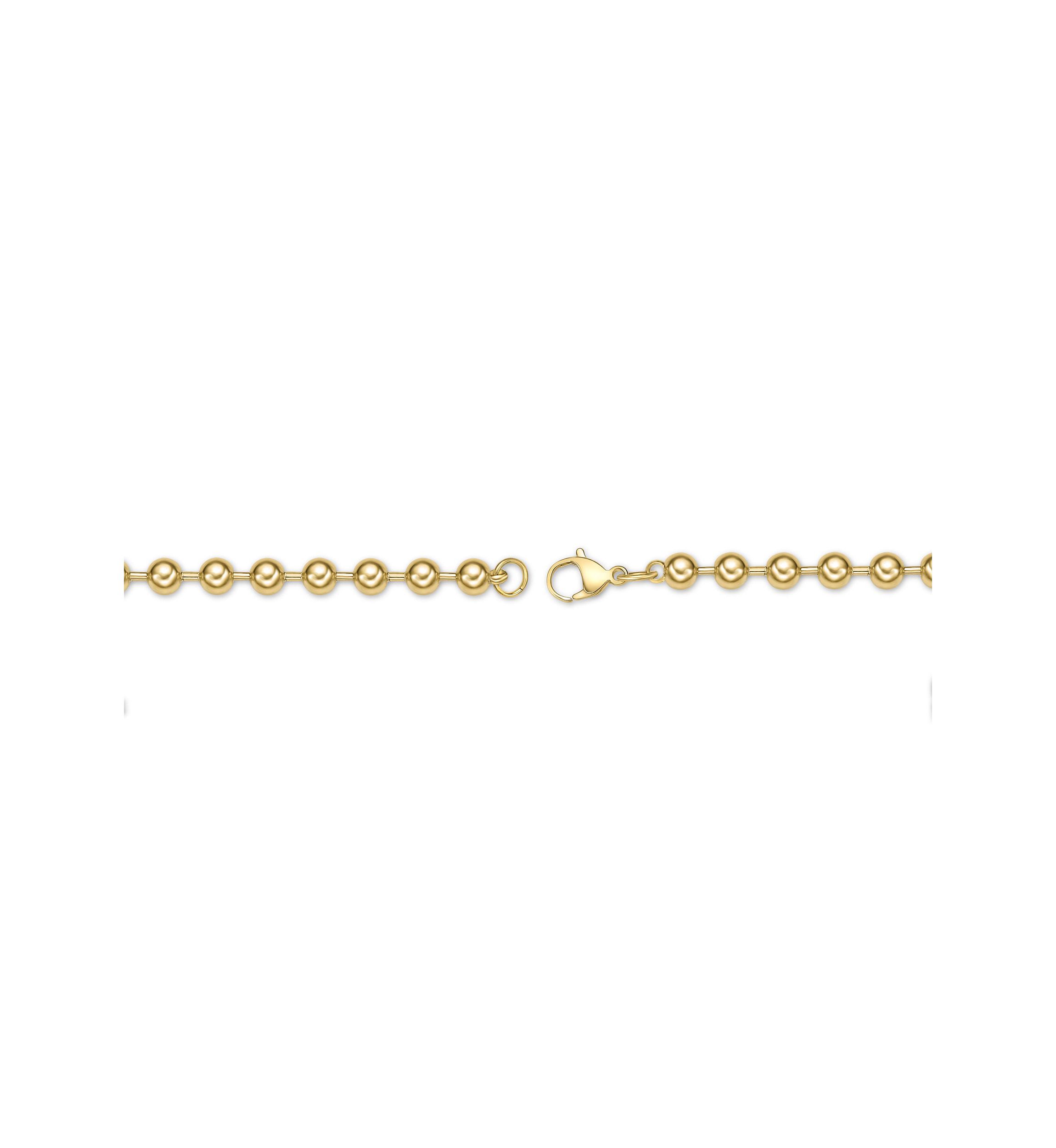 Stainless Steel 6MM Bead Chain Necklace with Goldtone IP