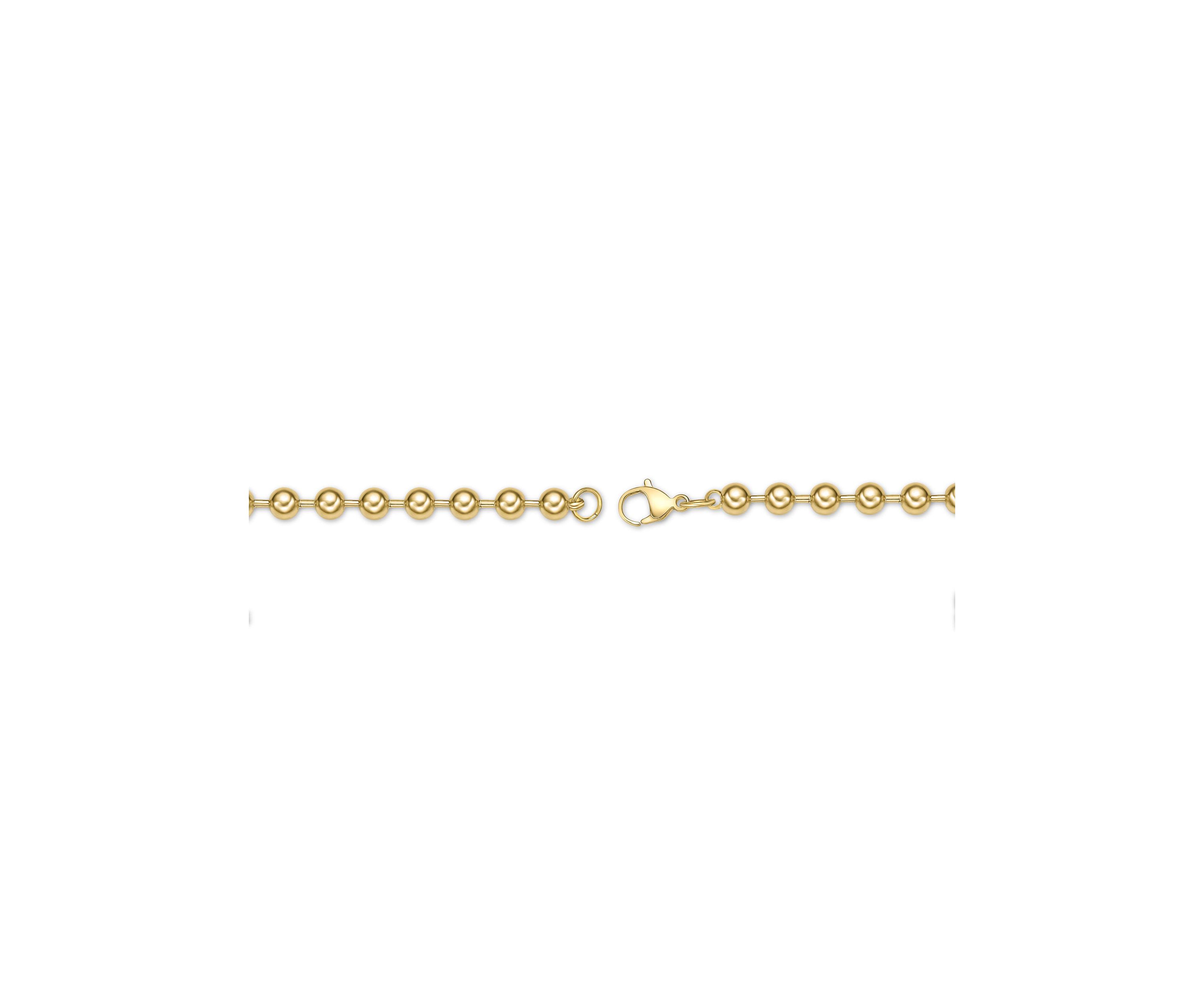 Stainless Steel 6MM Bead Chain Necklace with Goldtone IP