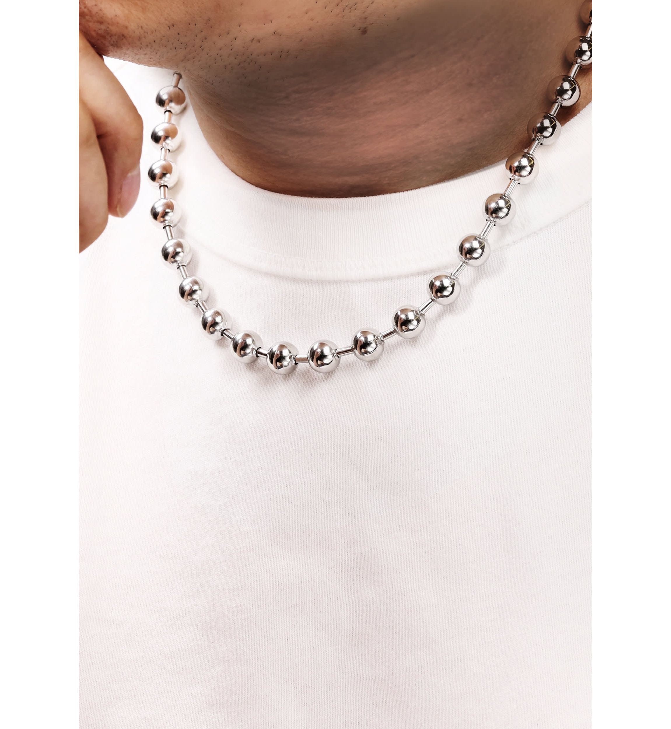 Stainless Steel 10MM Bead Chain Necklace