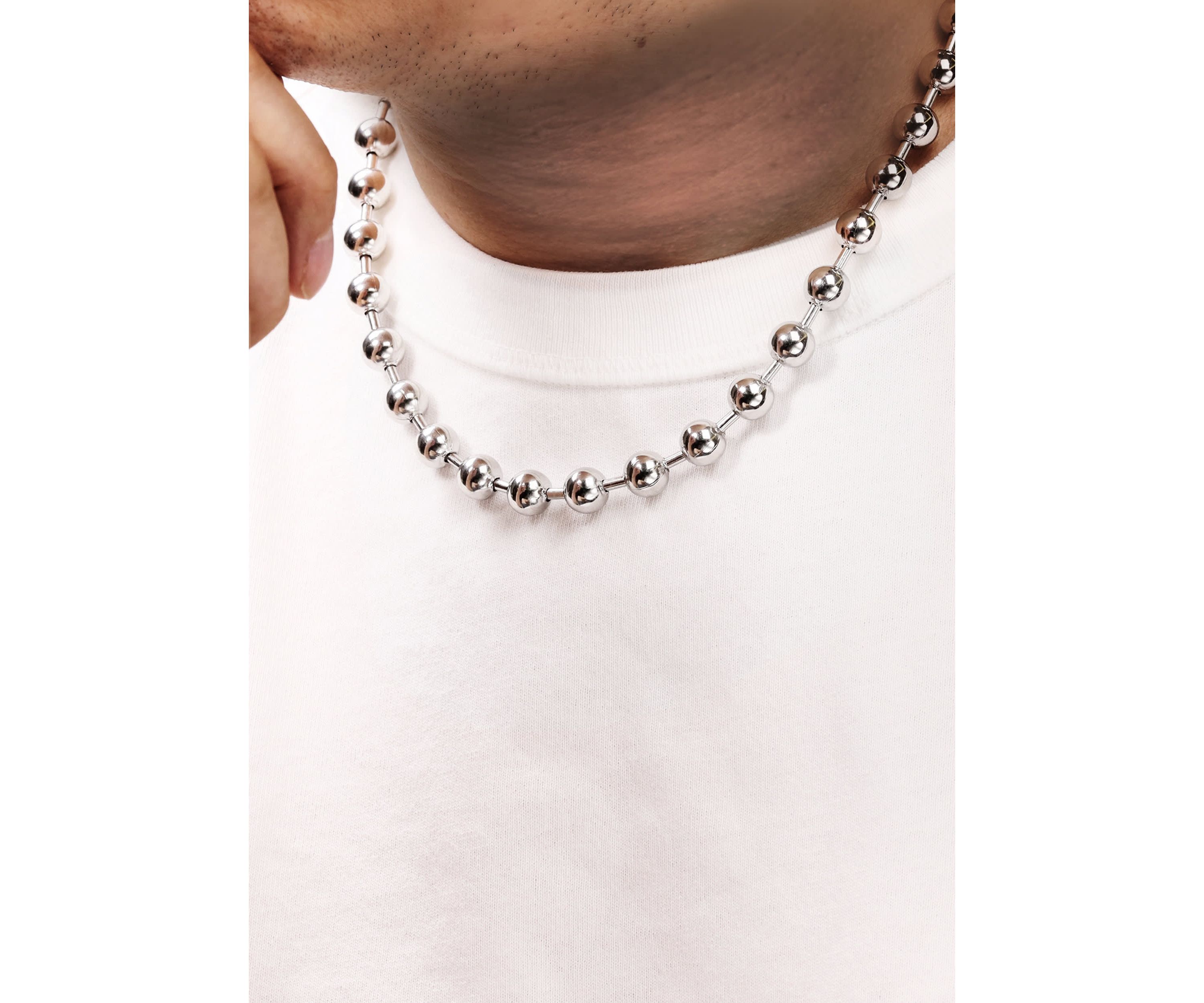 Stainless Steel 10MM Bead Chain Necklace