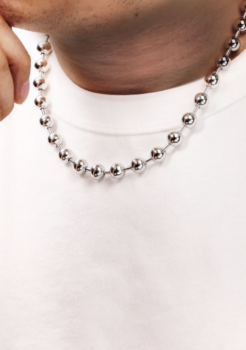 Stainless Steel 10MM Bead Chain Necklace