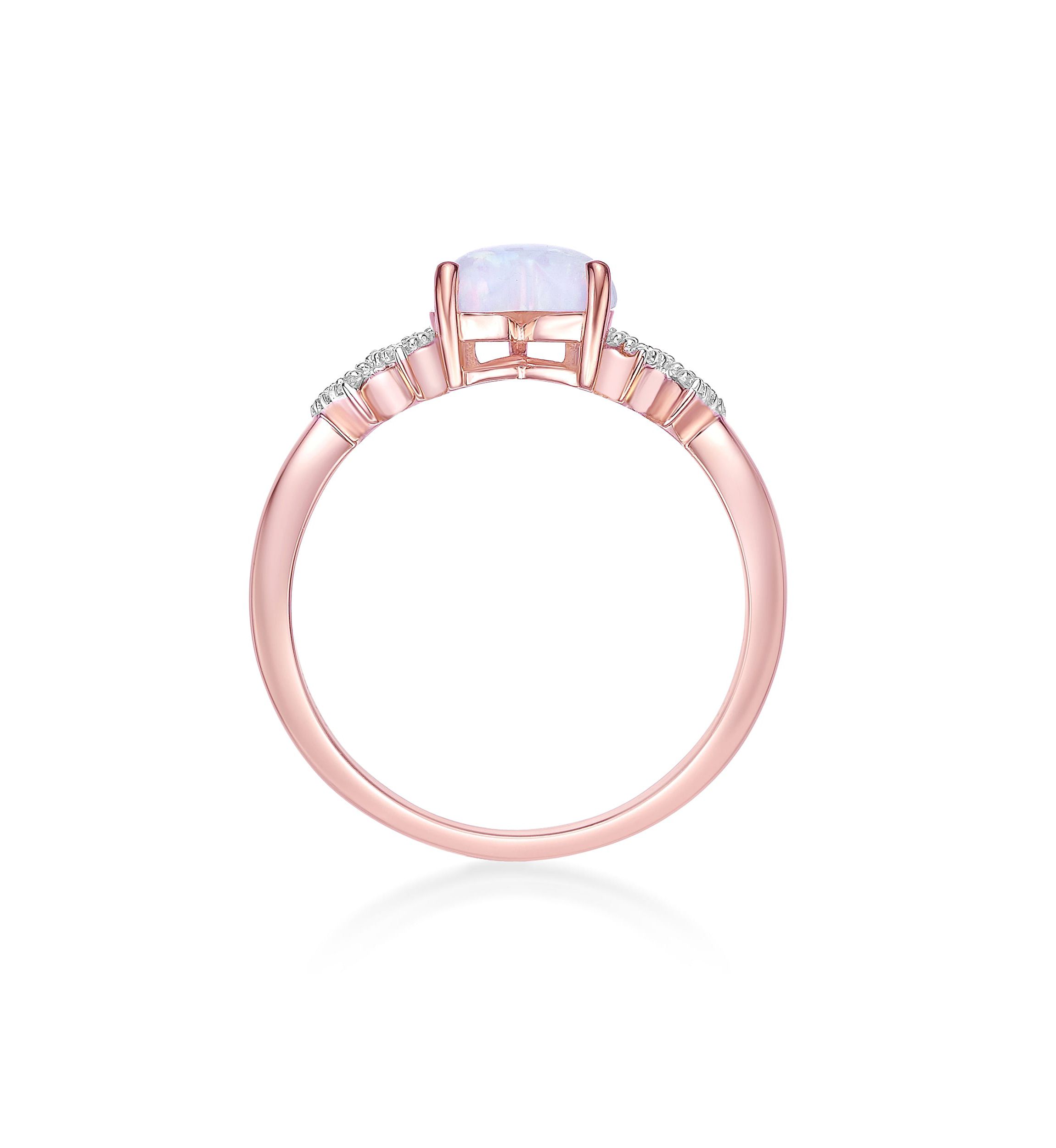 Lab Created 1 ct. t.w. Created Opal and Created White Sapphire Ring in Rose Gold Plated Sterling Silver