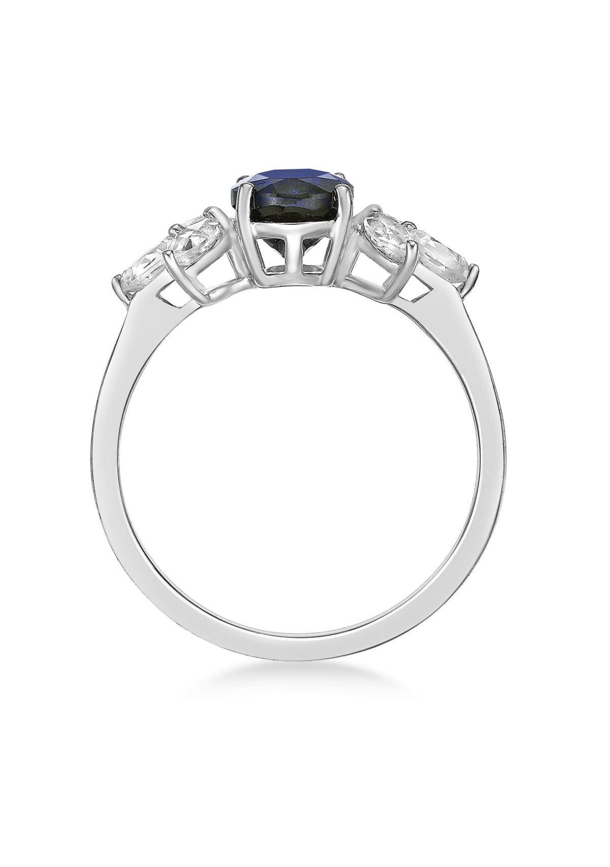 Created Sapphire and Created White Sapphire Ring in Sterling Silver