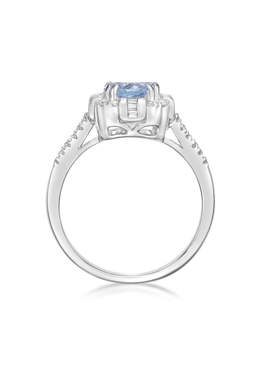 1 1/10 ct. t.w. Aquamarine and 1/4 ct. t.w. Diamond RIng in 10K White Gold
