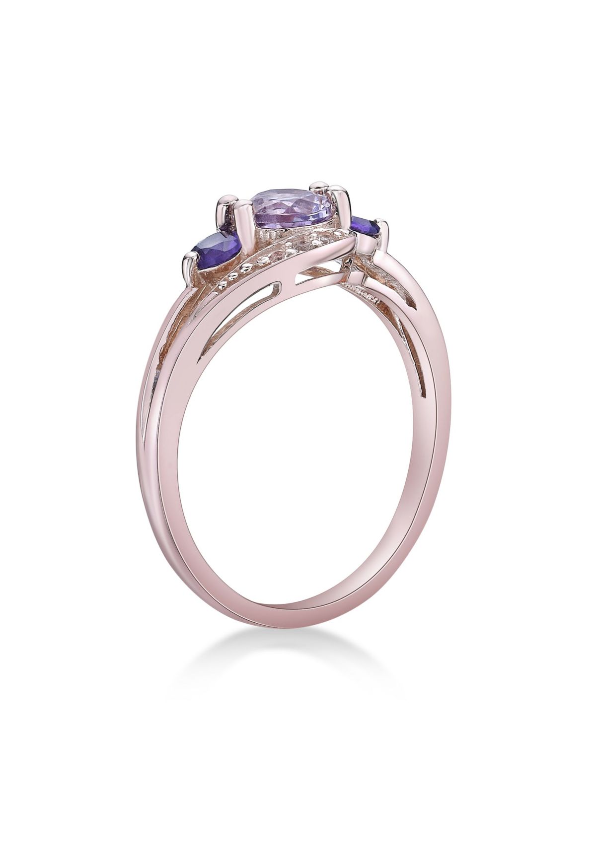 Lab Created 5/8 ct. t.w. Amethyst and Created White Sapphire Ring in Gold Plated Sterling Silver