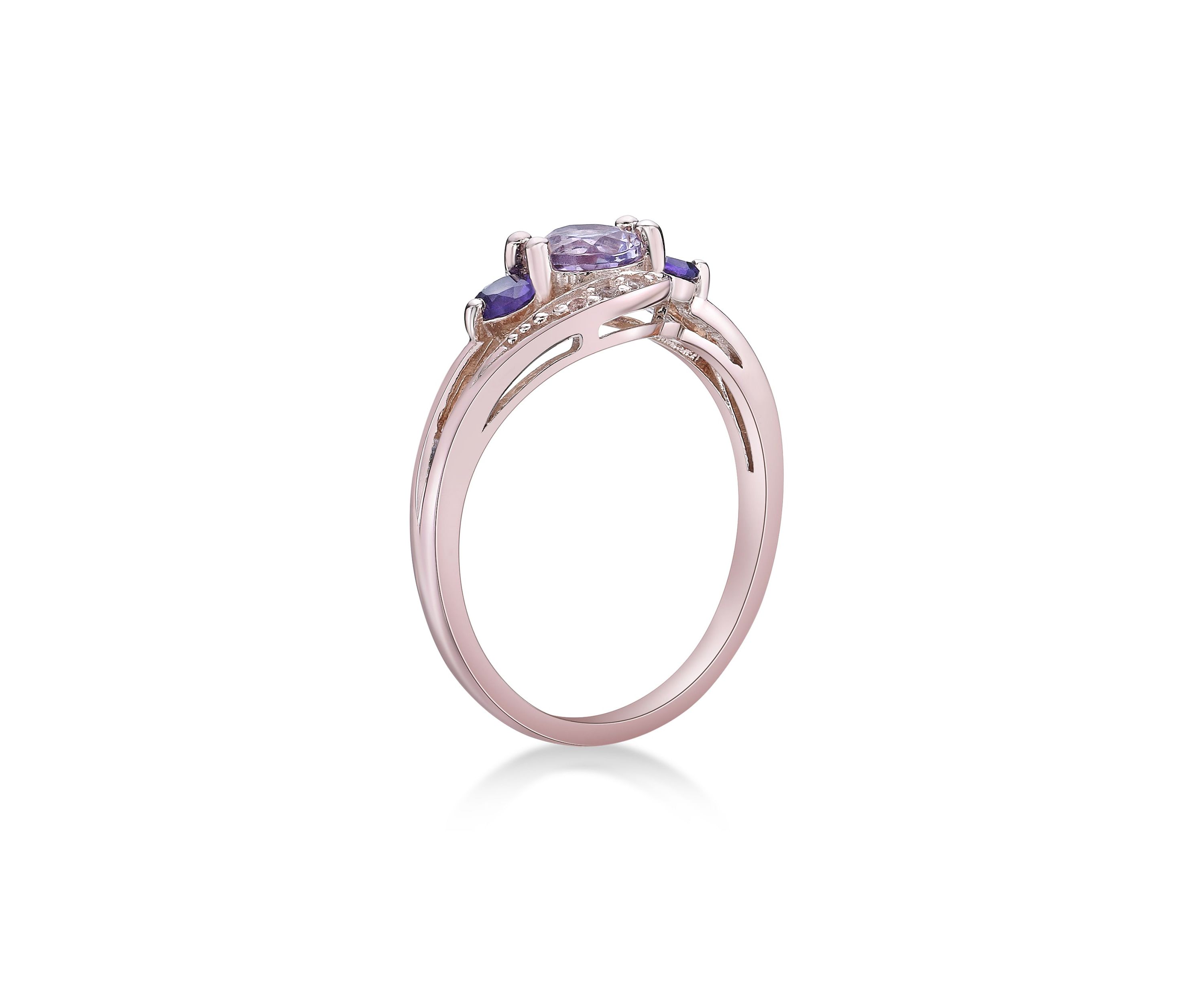 Lab Created 5/8 ct. t.w. Amethyst and Created White Sapphire Ring in Gold Plated Sterling Silver