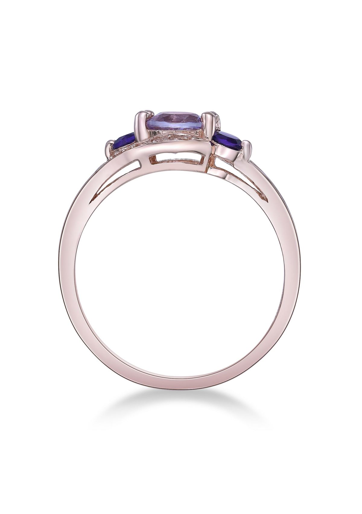 Lab Created 5/8 ct. t.w. Amethyst and Created White Sapphire Ring in Gold Plated Sterling Silver