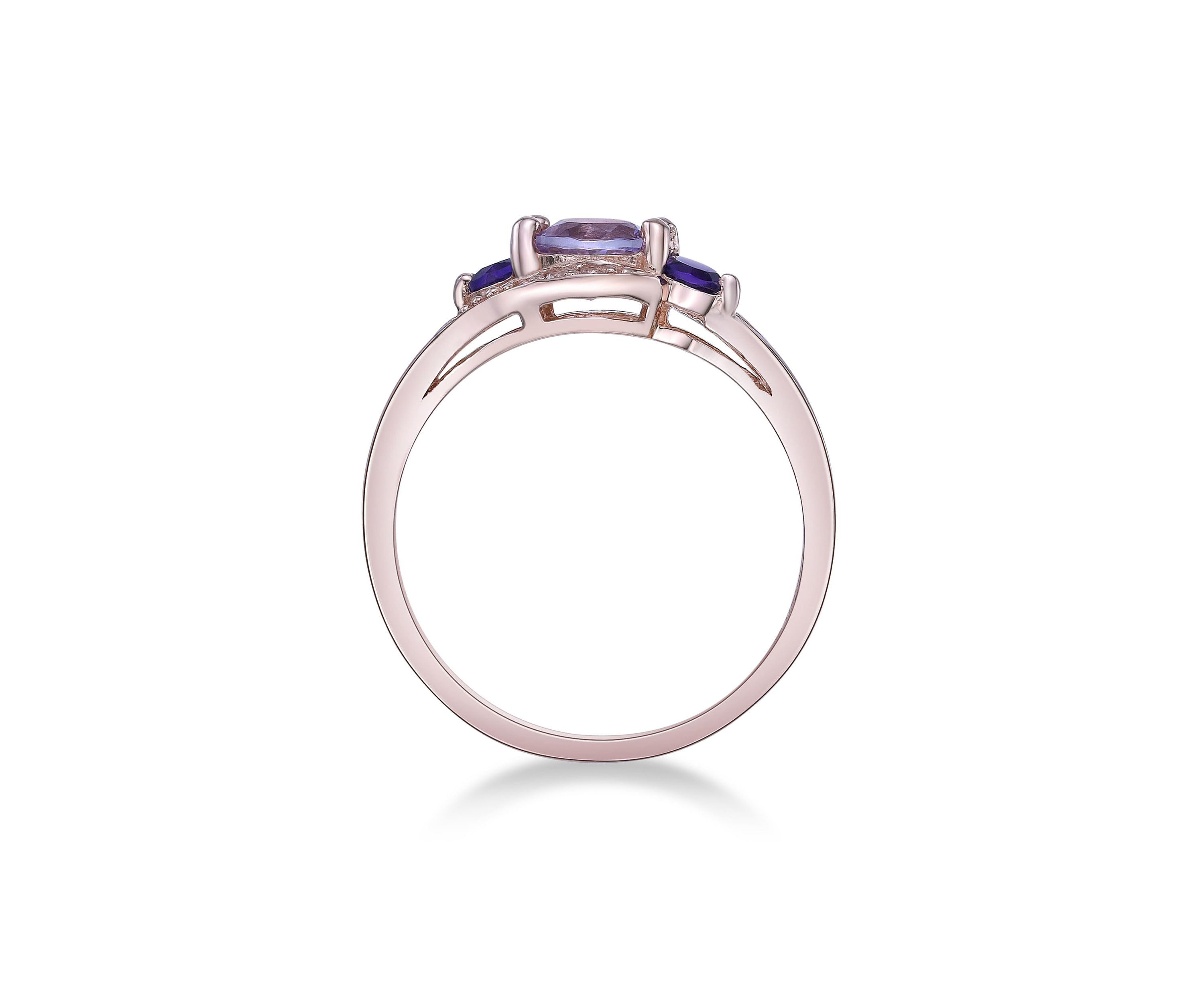Lab Created 5/8 ct. t.w. Amethyst and Created White Sapphire Ring in Gold Plated Sterling Silver