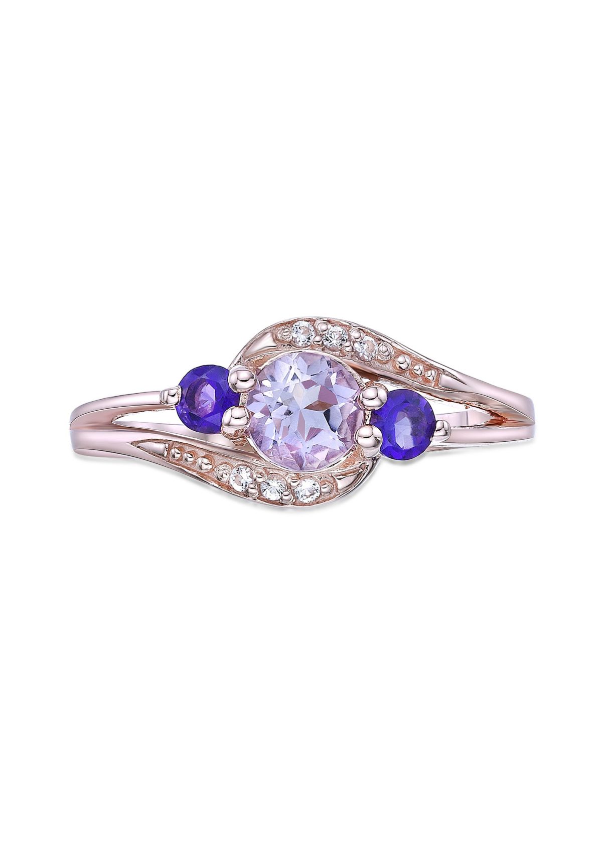 Lab Created 5/8 ct. t.w. Amethyst and Created White Sapphire Ring in Gold Plated Sterling Silver