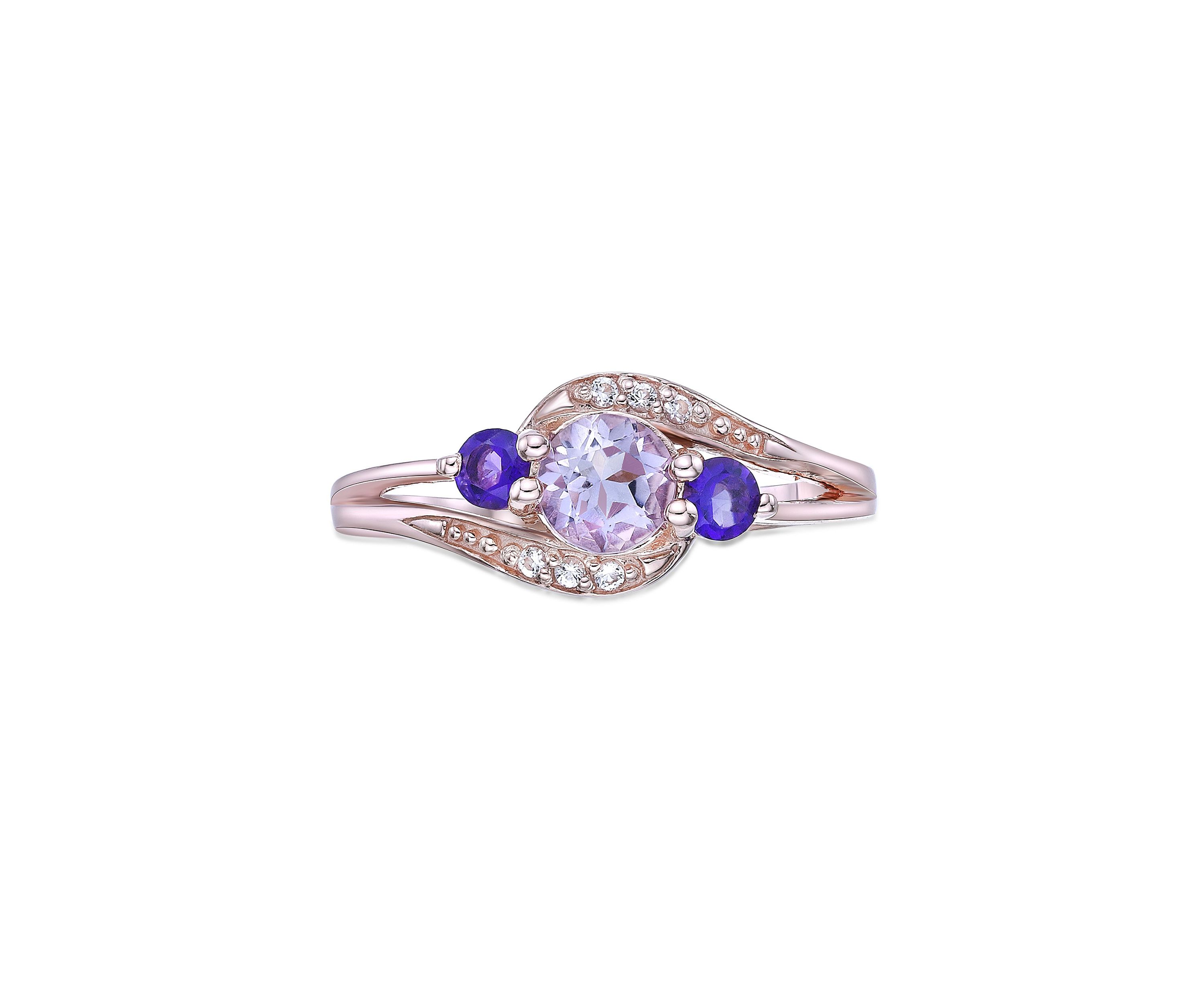 Lab Created 5/8 ct. t.w. Amethyst and Created White Sapphire Ring in Gold Plated Sterling Silver