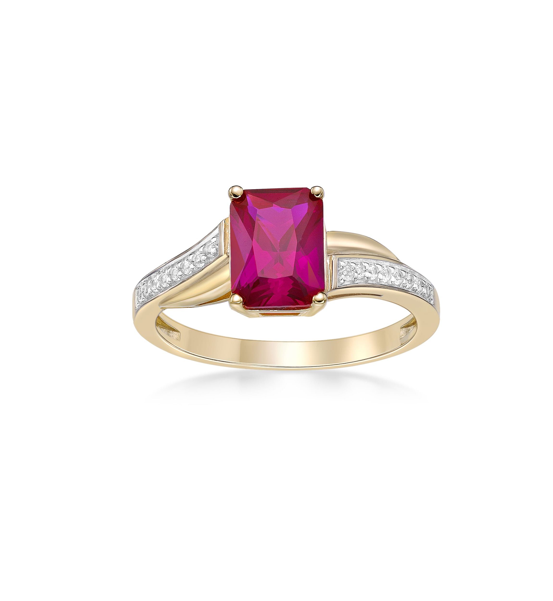 Lab Created 2 ct. t.w. Created Ruby and Created White Sapphire Ring in Gold Plated Sterling Silver