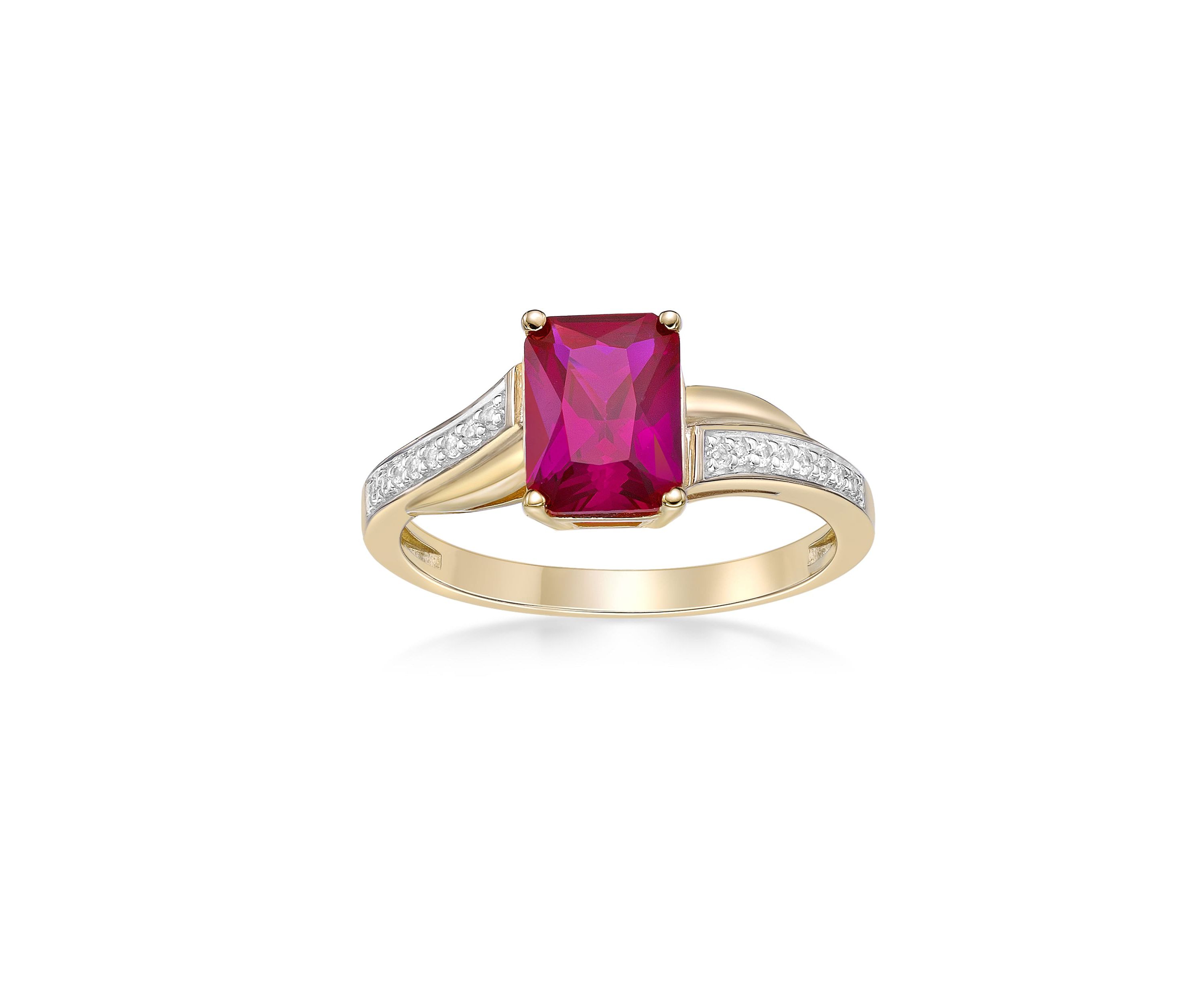 Lab Created 2 ct. t.w. Created Ruby and Created White Sapphire Ring in Gold Plated Sterling Silver