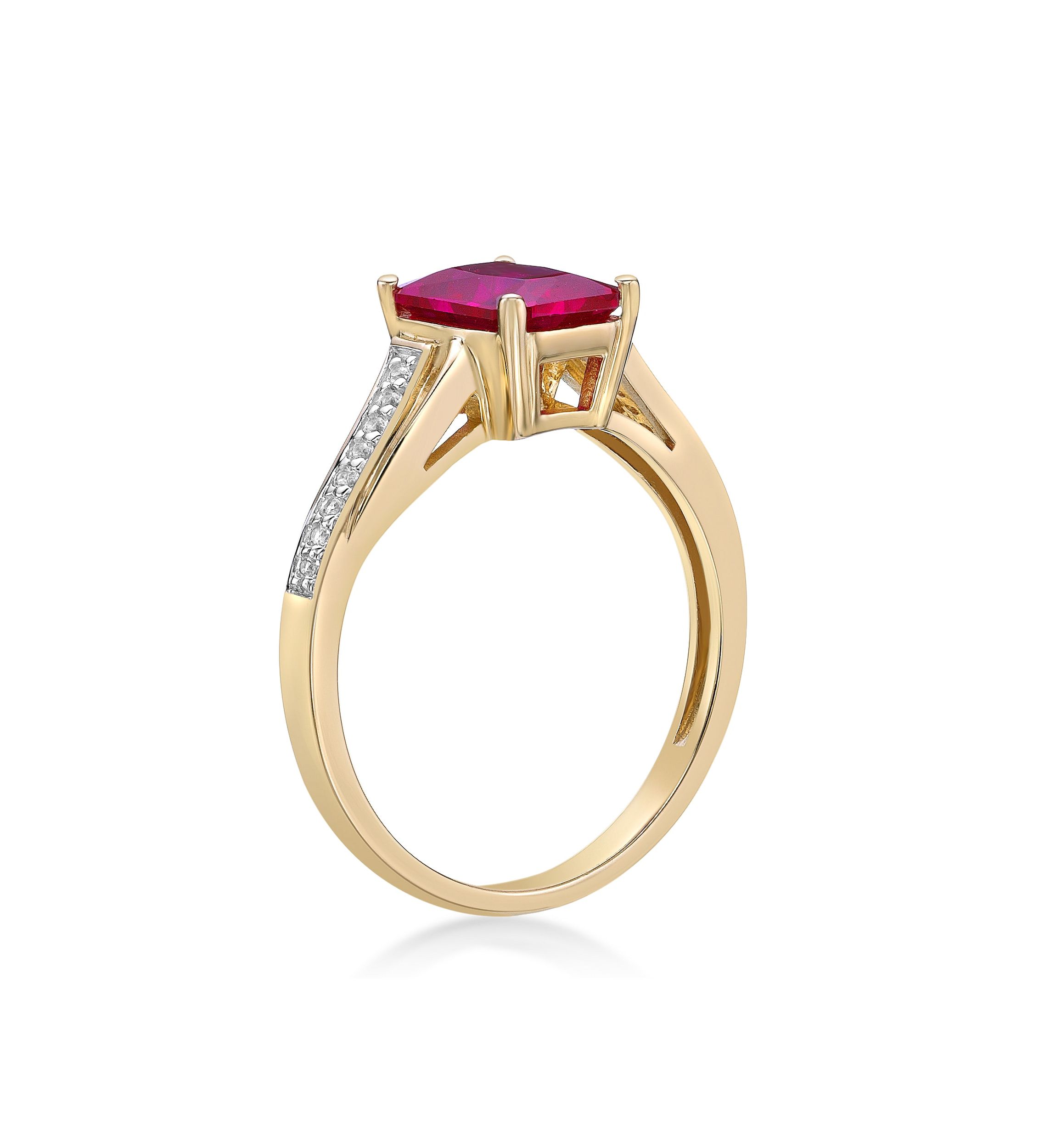 Lab Created 2 ct. t.w. Created Ruby and Created White Sapphire Ring in Gold Plated Sterling Silver