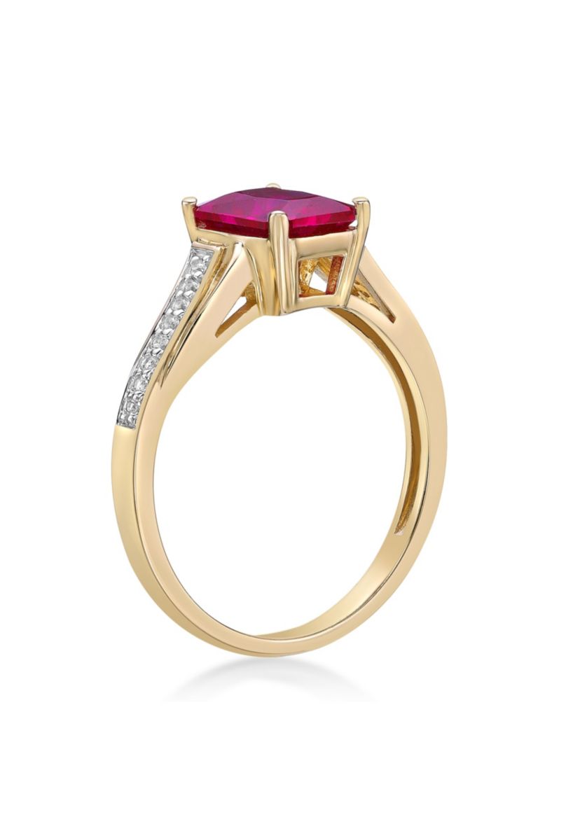 Lab Created 2 ct. t.w. Created Ruby and Created White Sapphire Ring in Gold Plated Sterling Silver