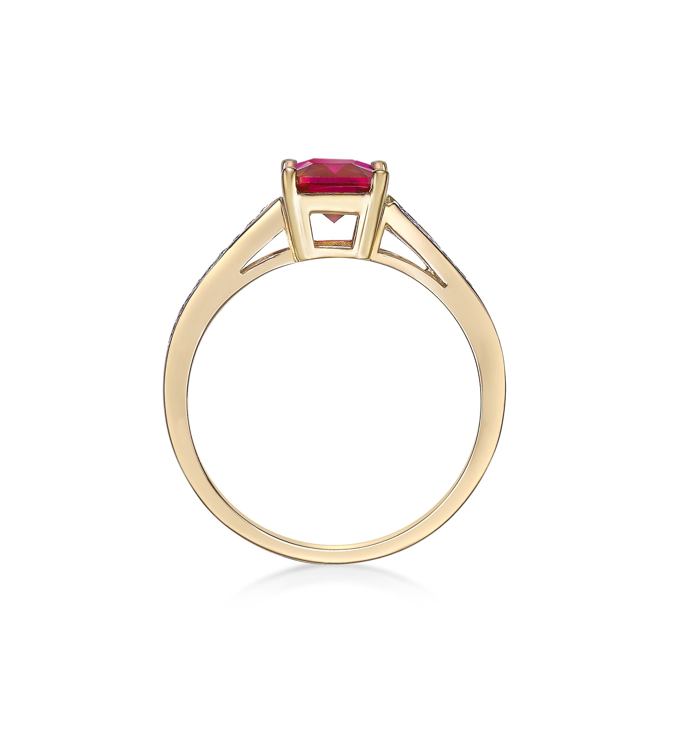Lab Created 2 ct. t.w. Created Ruby and Created White Sapphire Ring in Gold Plated Sterling Silver