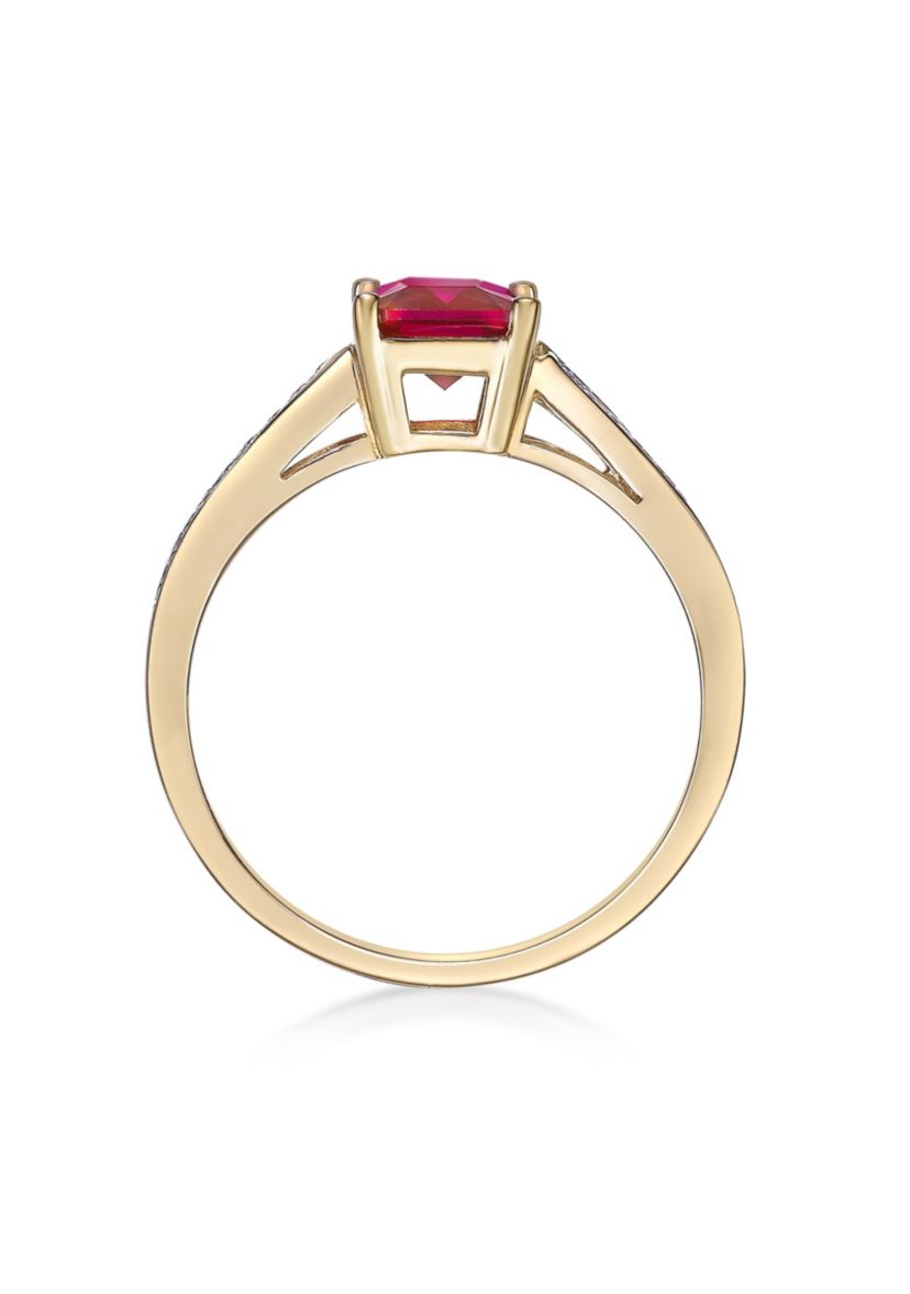 Lab Created 2 ct. t.w. Created Ruby and Created White Sapphire Ring in Gold Plated Sterling Silver