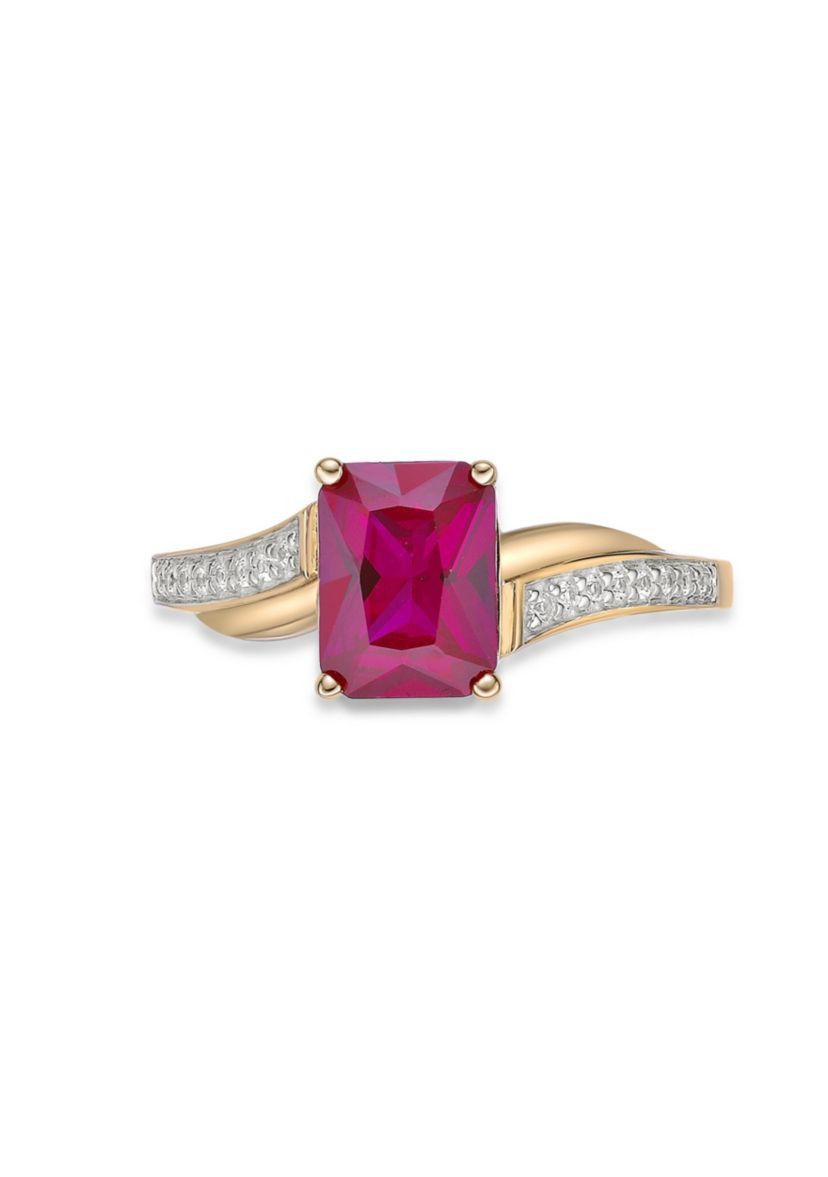 Lab Created 2 ct. t.w. Created Ruby and Created White Sapphire Ring in Gold Plated Sterling Silver