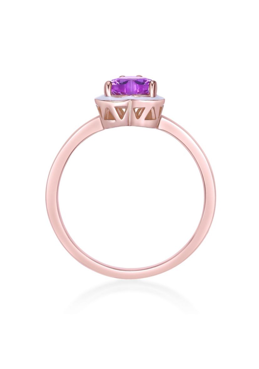 Lab Created 1 ct. t.w. Created Pink Sapphire Ring in Sterling Silver with White Enamel