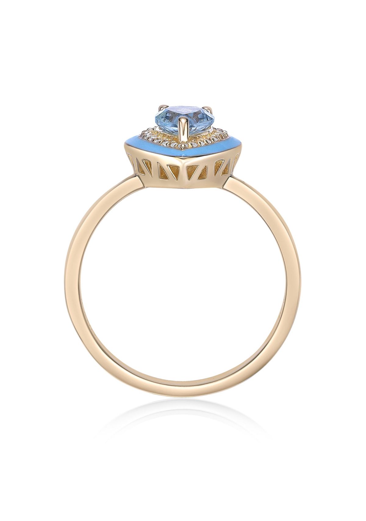 7/8 ct. t.w. Blue Topaz and Created White Sapphire Ring in Gold Plated Sterling Silver